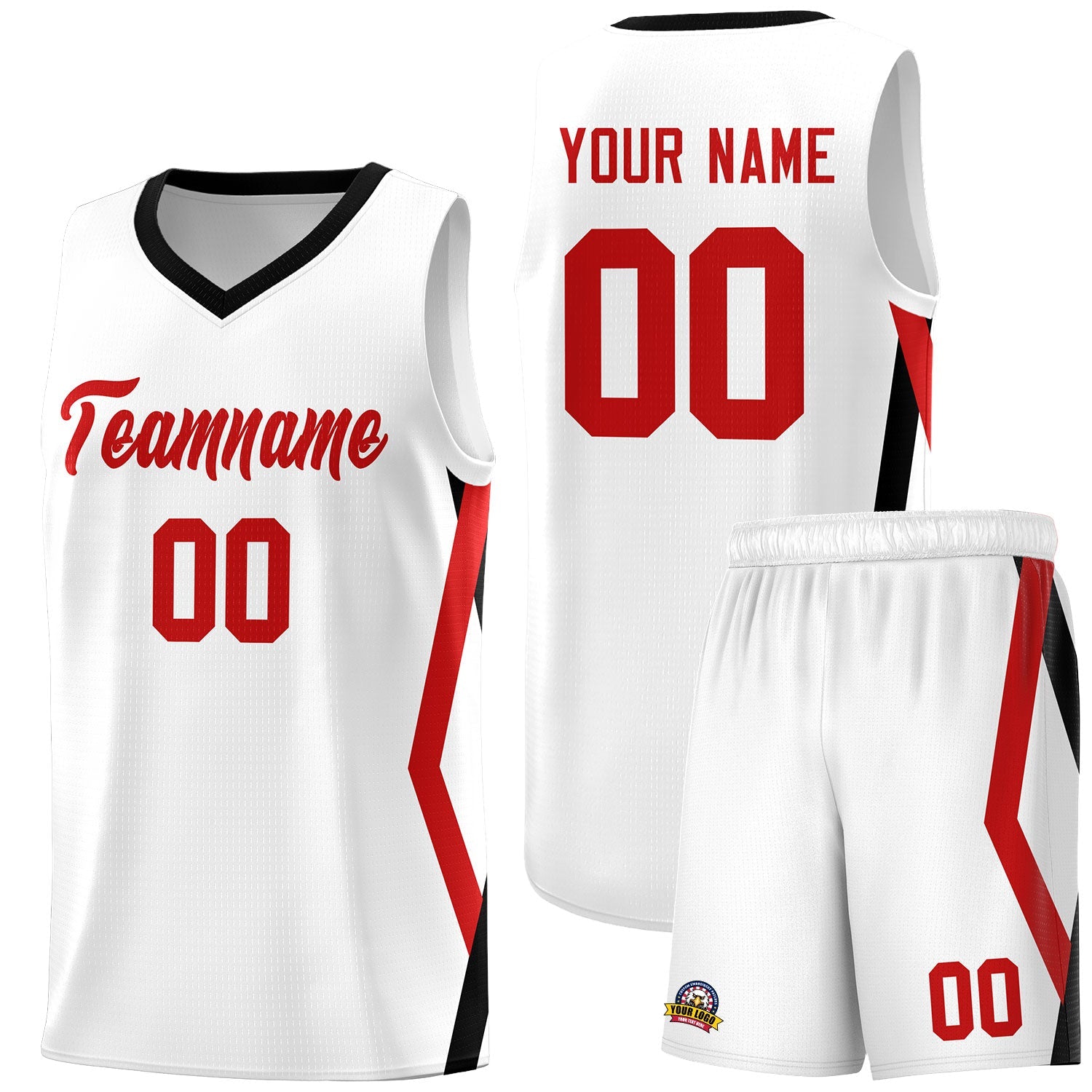 Custom White Side Rhombus Graffiti Pattern Sets Basketball Jersey