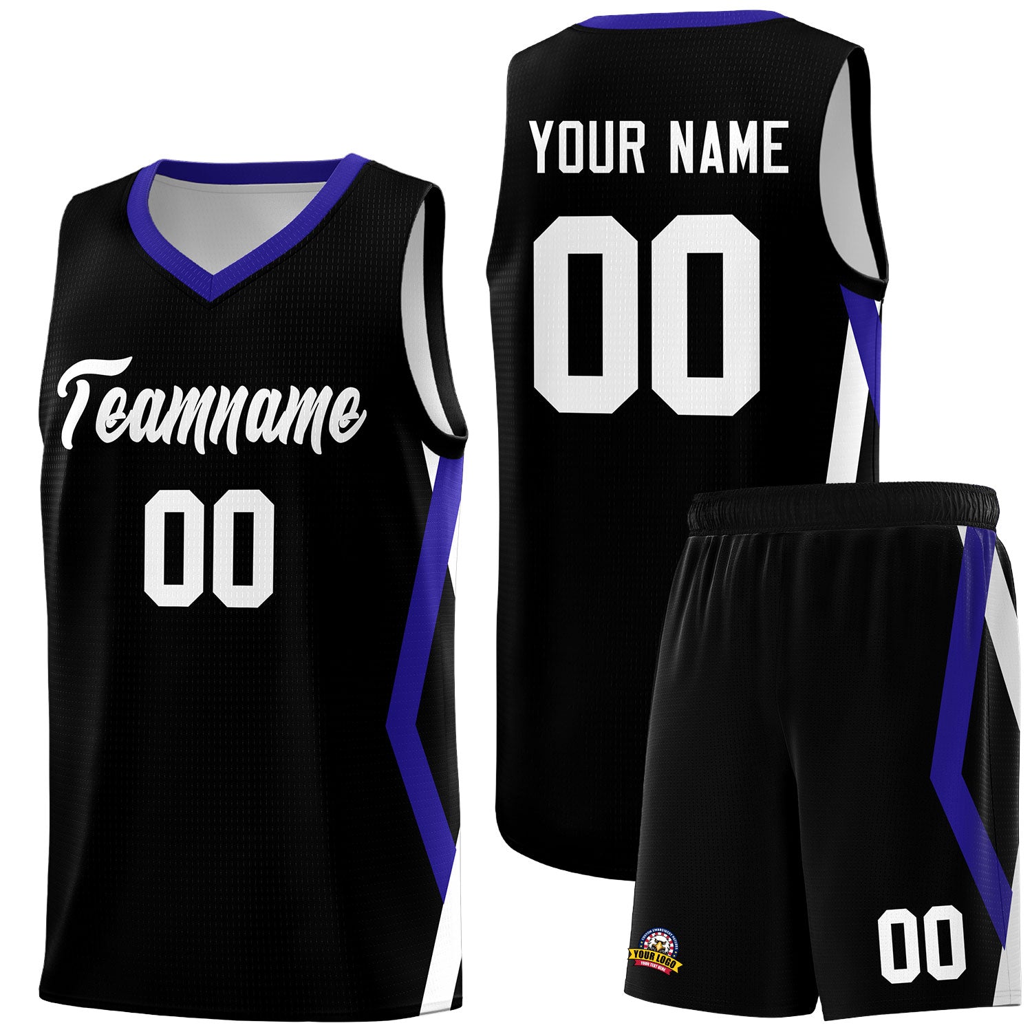 Custom Black Side Rhombus Graffiti Pattern Sets Basketball Jersey