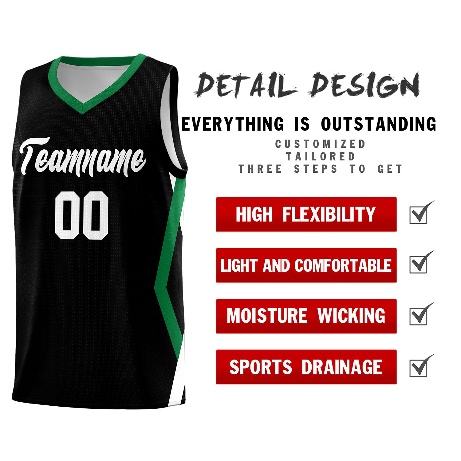 Custom Black Side Rhombus Graffiti Pattern Sets Basketball Jersey