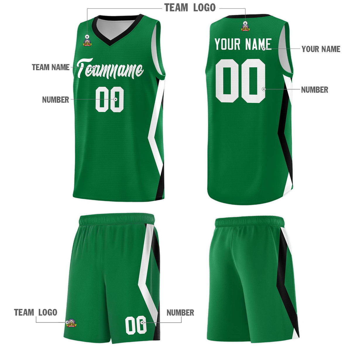 Custom Kelly Green Side Rhombus Graffiti Pattern Sets Basketball Jersey