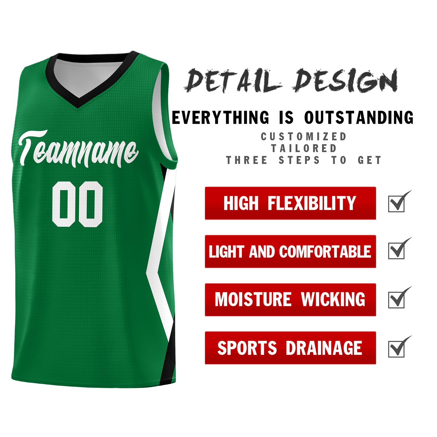 Custom Kelly Green Side Rhombus Graffiti Pattern Sets Basketball Jersey