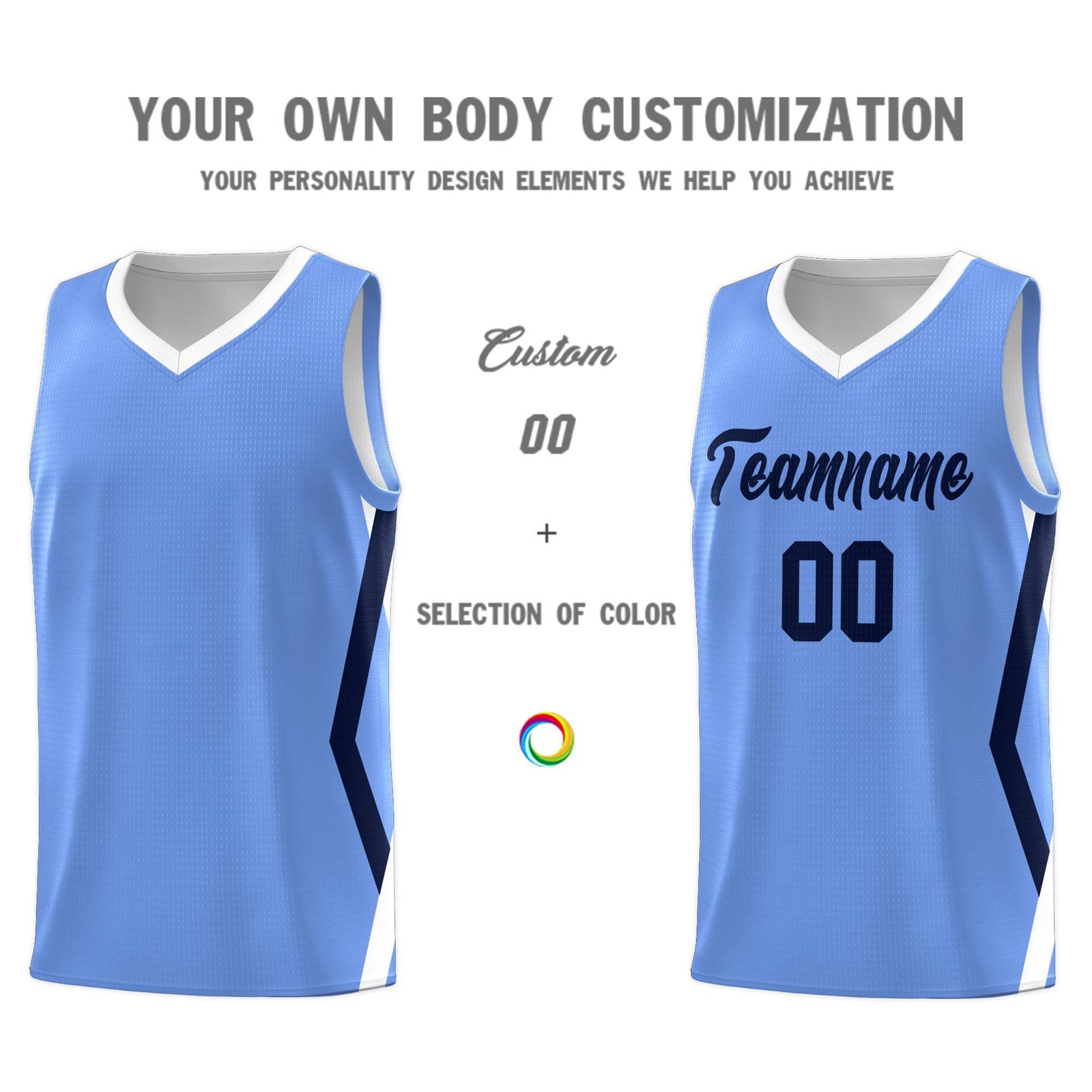 Custom Light Blue Side Rhombus Graffiti Pattern Sets Basketball Jersey