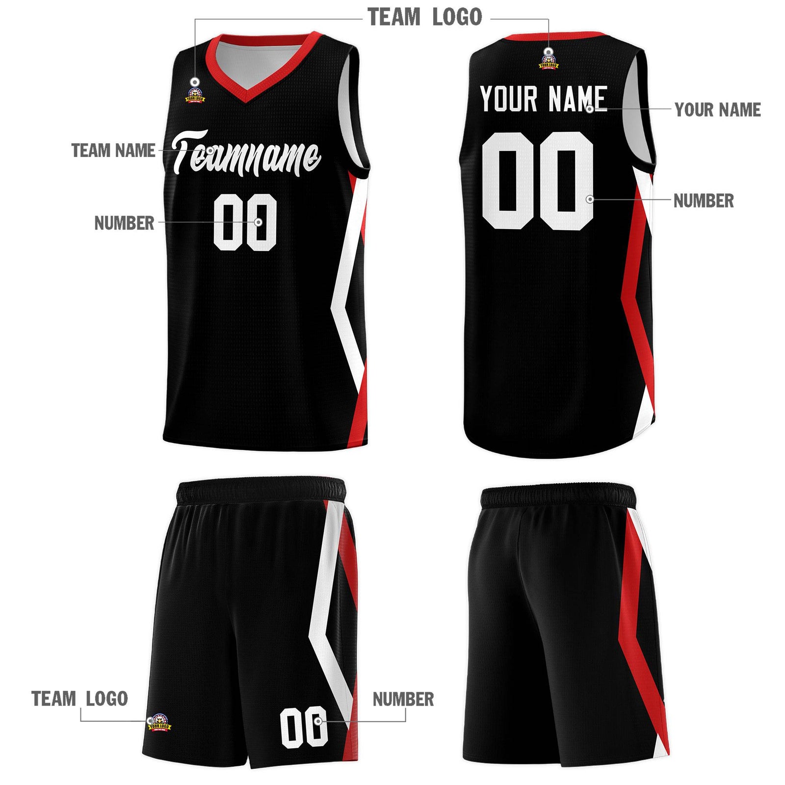 Custom Black Side Rhombus Graffiti Pattern Sets Basketball Jersey