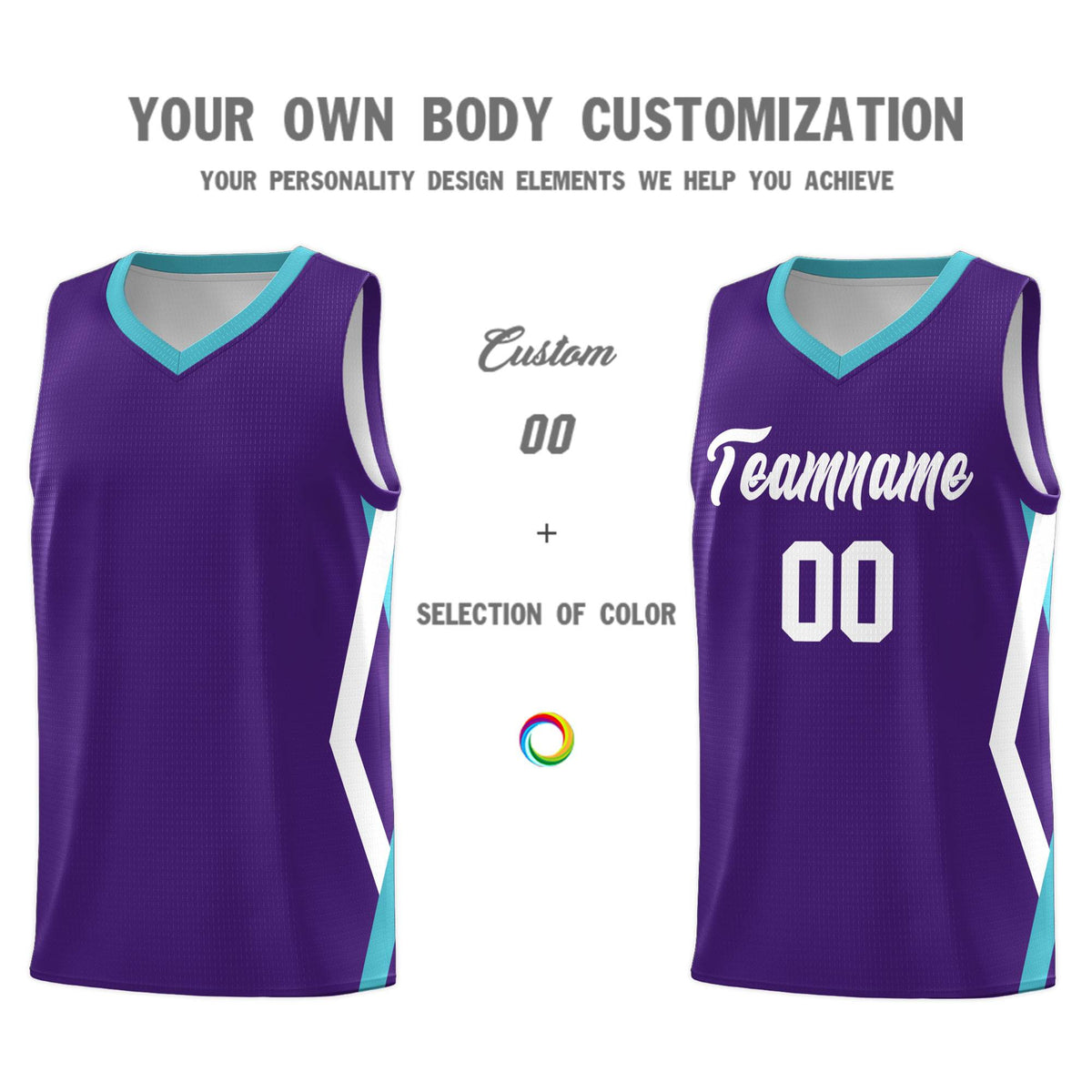 Custom Purple Side Rhombus Graffiti Pattern Sets Basketball Jersey