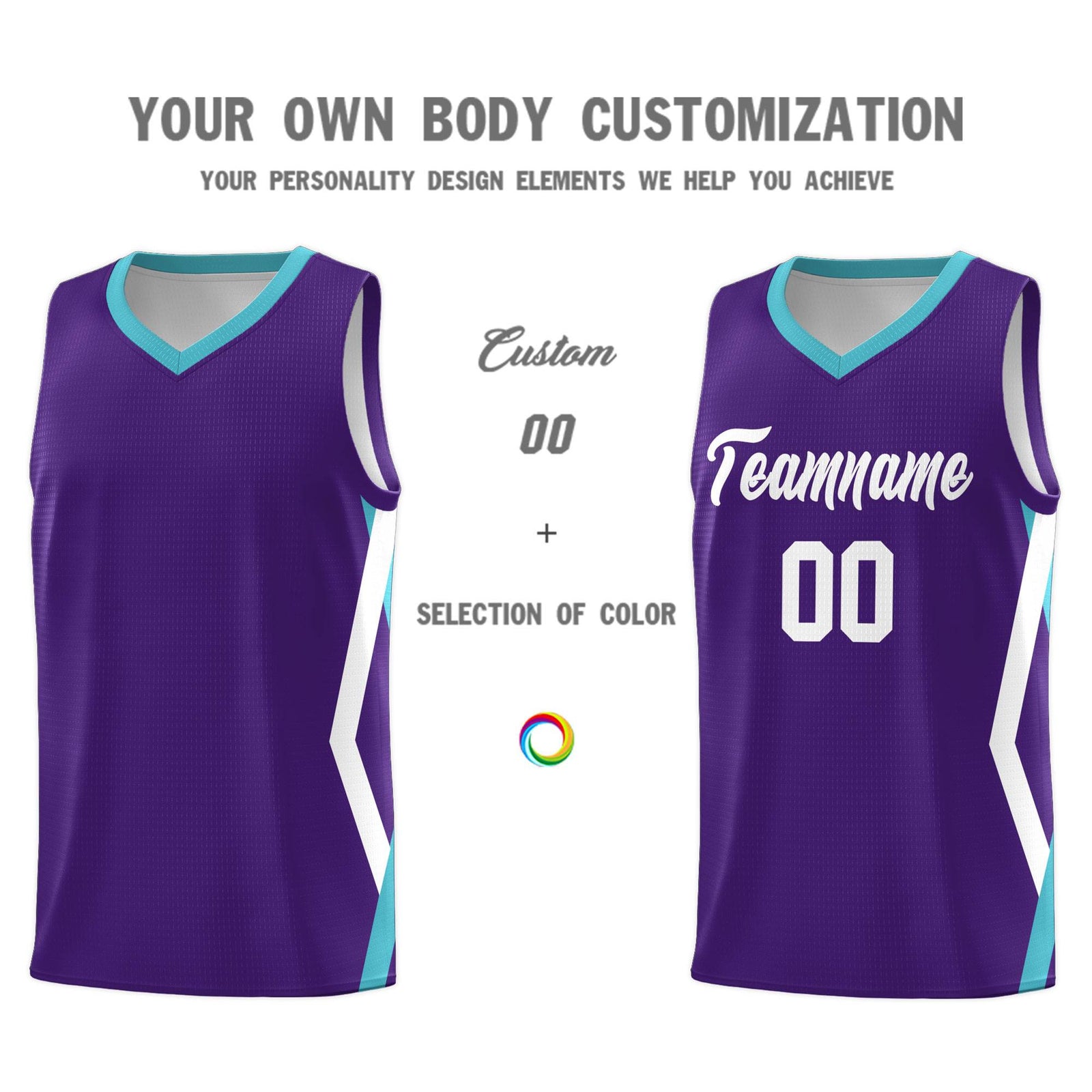 Custom Purple Side Rhombus Graffiti Pattern Sets Basketball Jersey