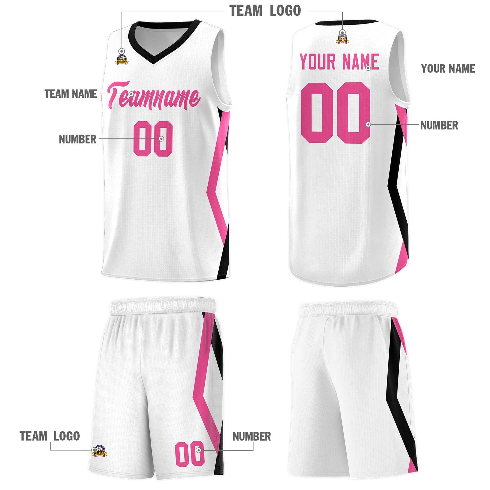 Custom White Side Rhombus Graffiti Pattern Sets Basketball Jersey