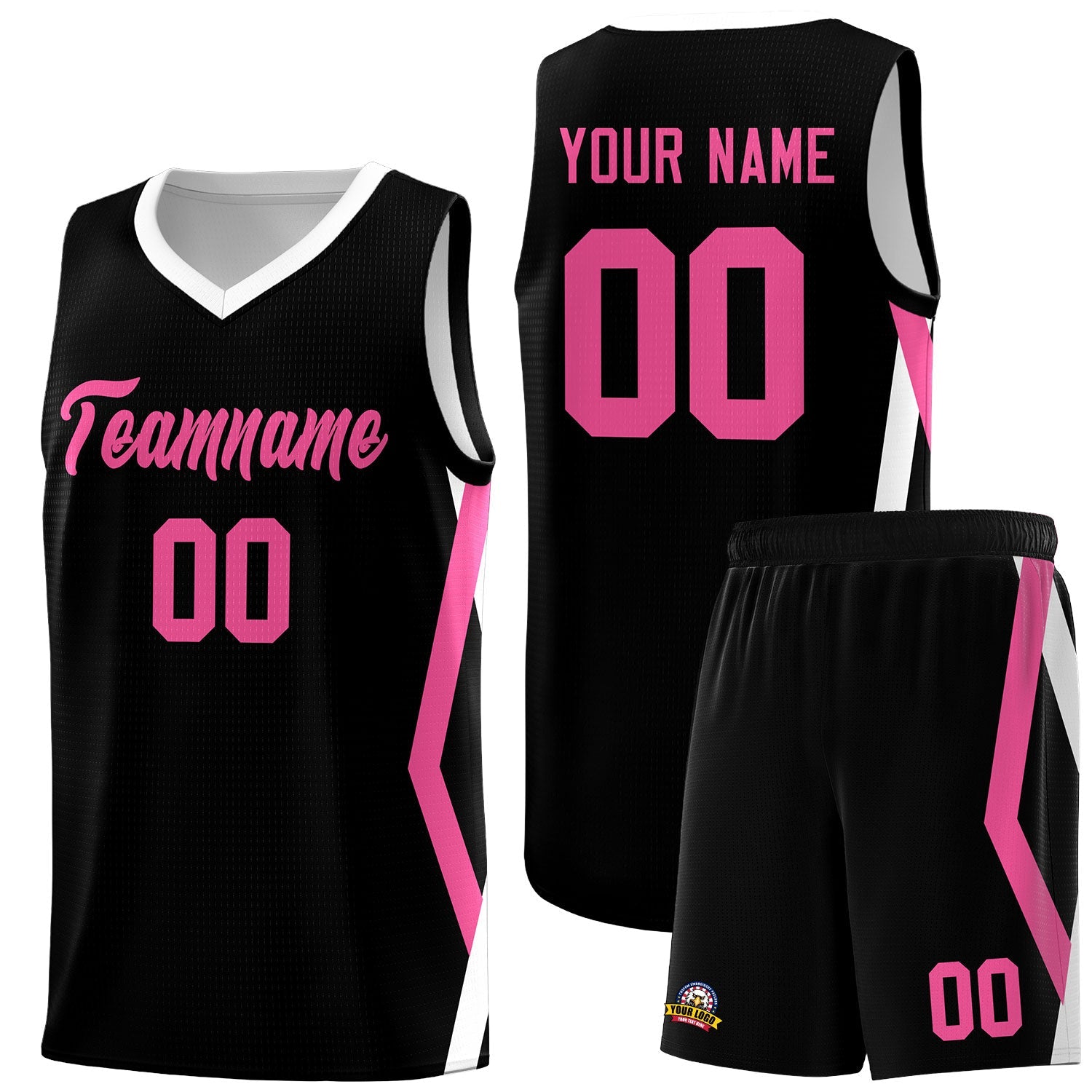 Custom Black Side Rhombus Graffiti Pattern Sets Basketball Jersey