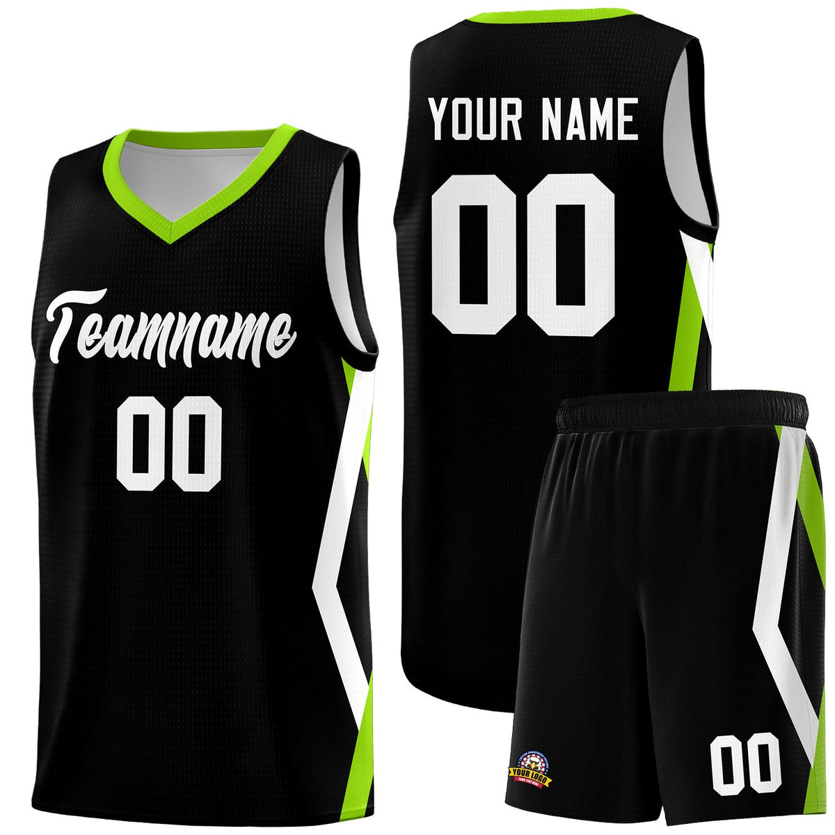 Custom Black Side Rhombus Graffiti Pattern Sets Basketball Jersey