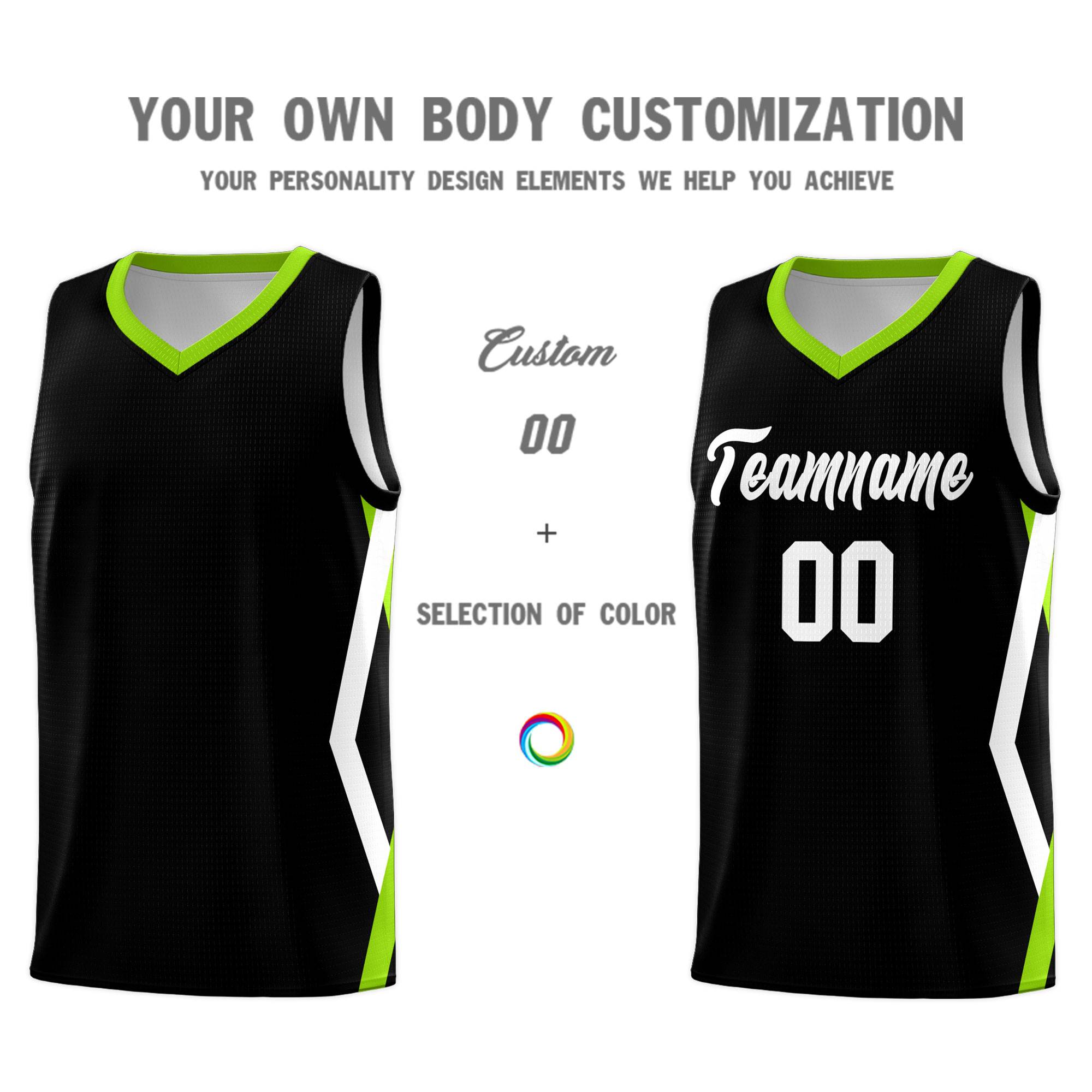 Custom Black Side Rhombus Graffiti Pattern Sets Basketball Jersey