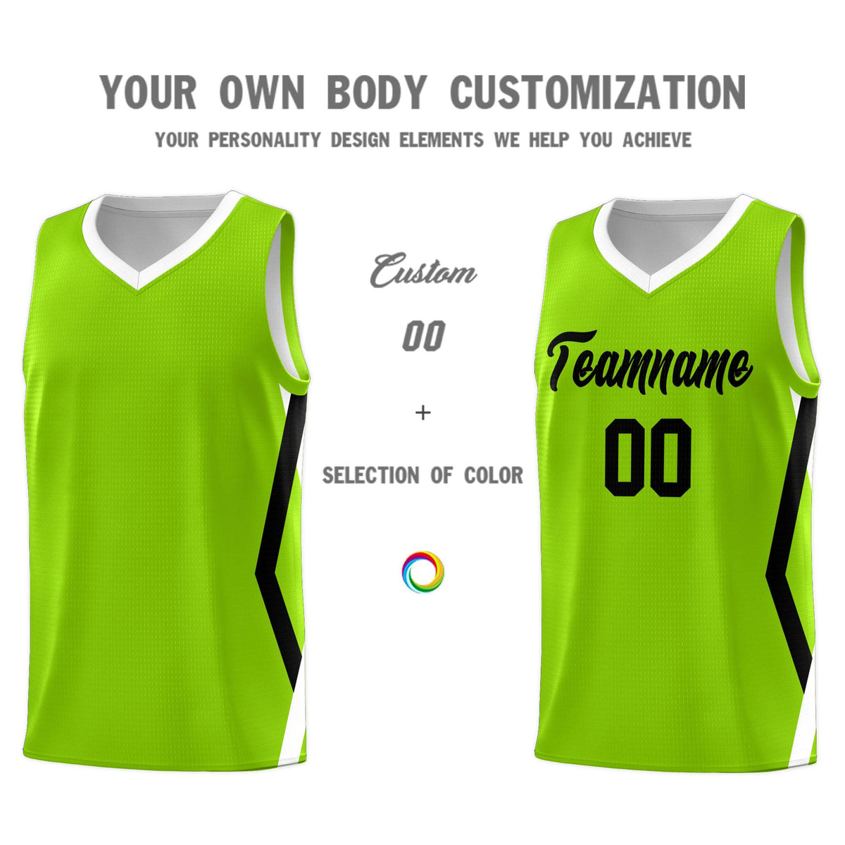 Custom Neon Green Side Rhombus Graffiti Pattern Sets Basketball Jersey