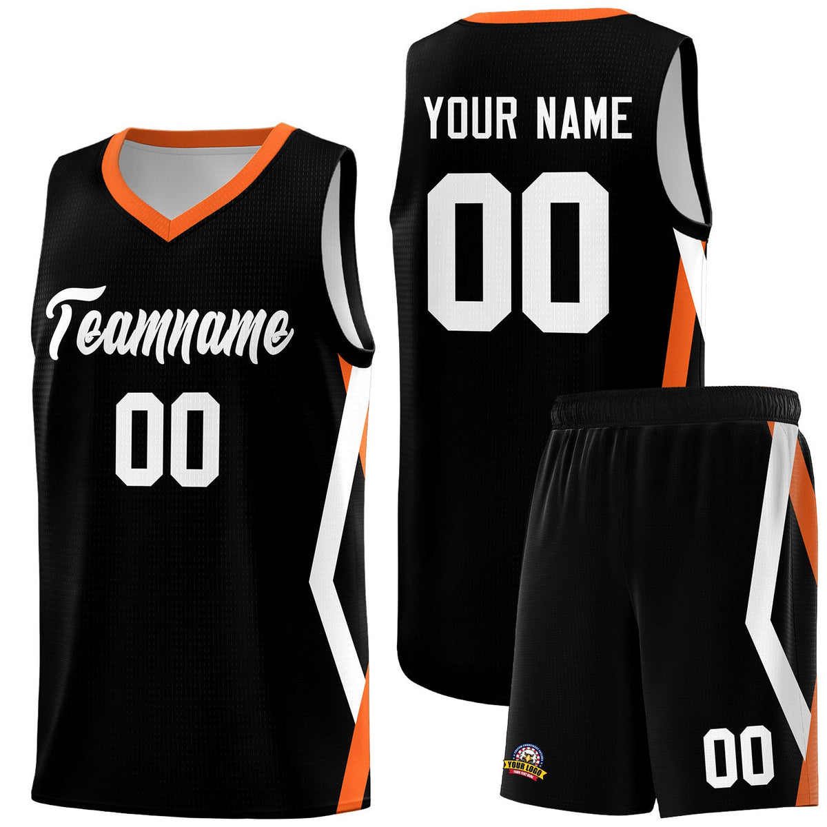 Custom Black Side Rhombus Graffiti Pattern Sets Basketball Jersey