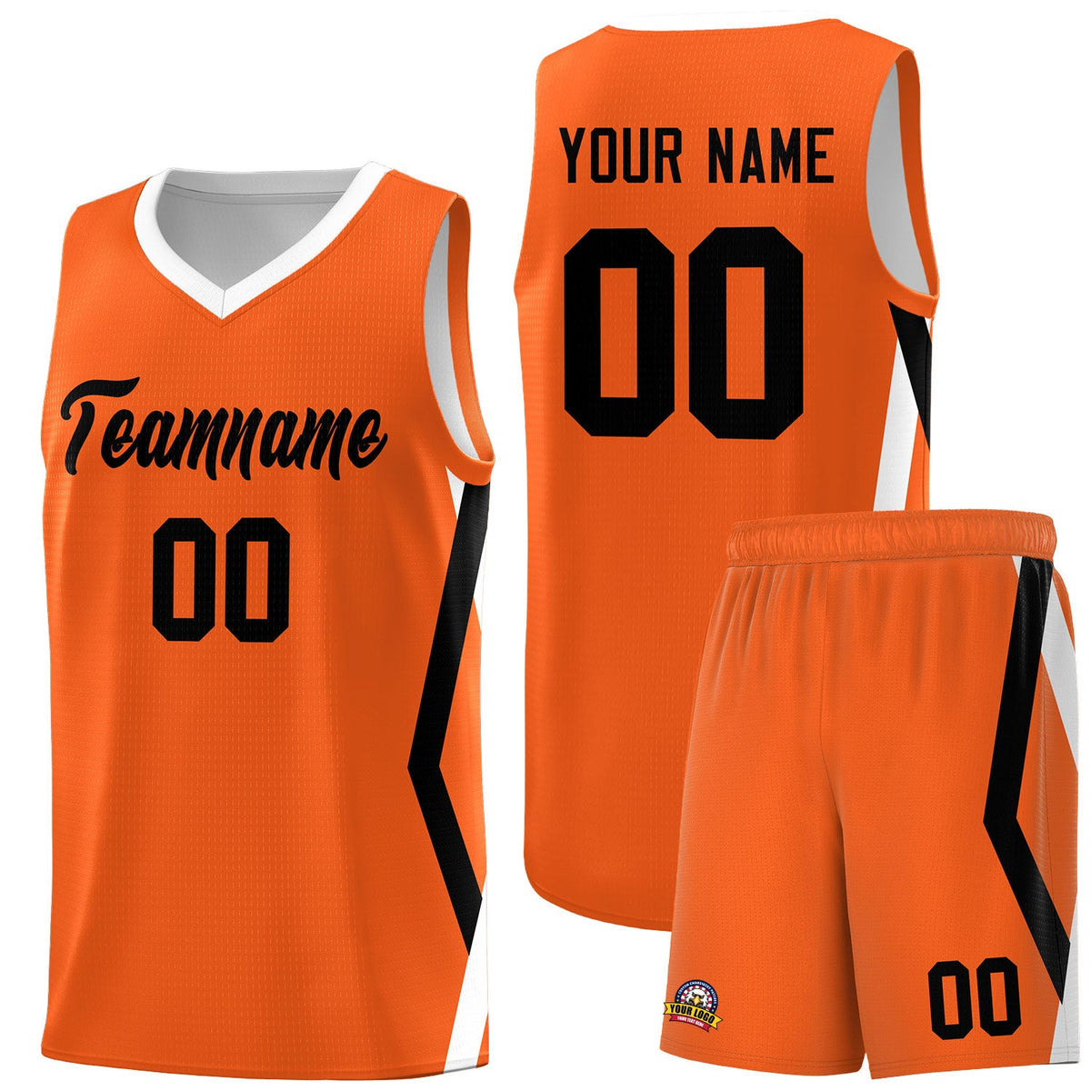 Custom Orange Side Rhombus Graffiti Pattern Sets Basketball Jersey