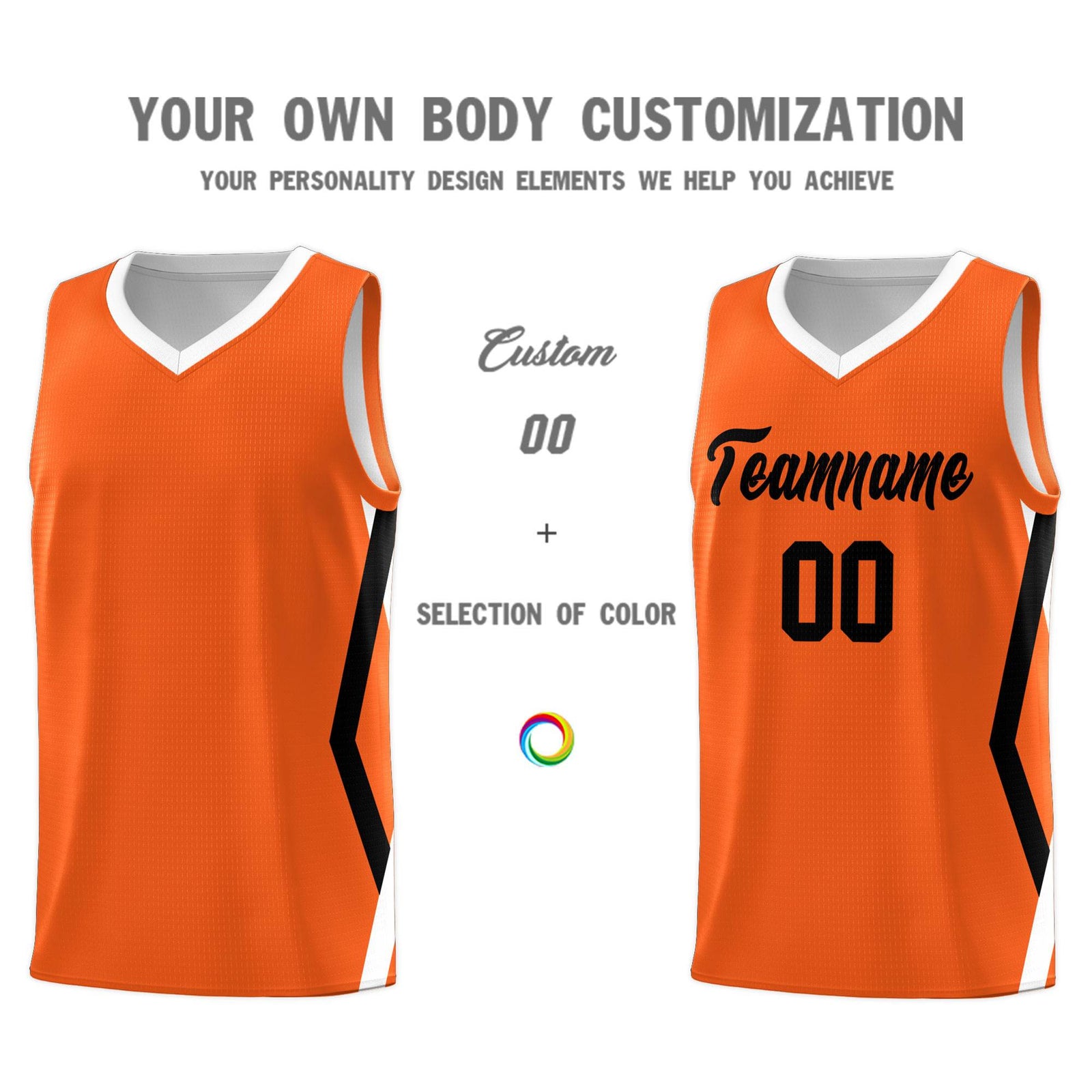 Custom Orange Side Rhombus Graffiti Pattern Sets Basketball Jersey