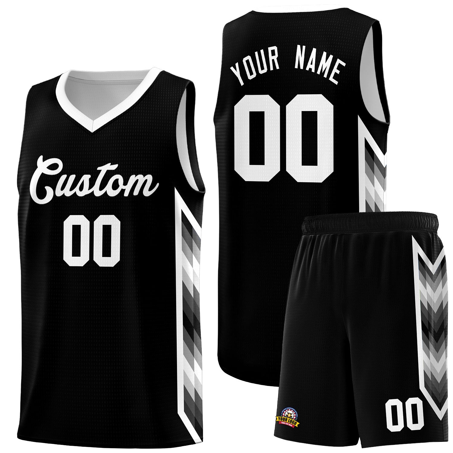 Custom White Mosaic Gradient Fashion Sports Uniform Basketball Jersey