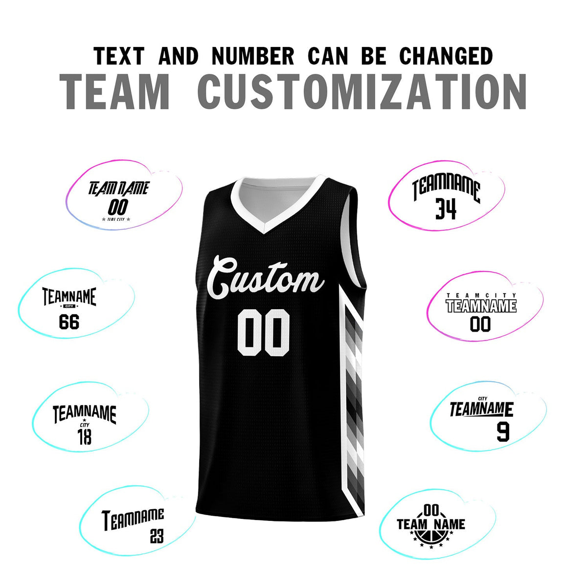 Custom White Mosaic Gradient Fashion Sports Uniform Basketball Jersey