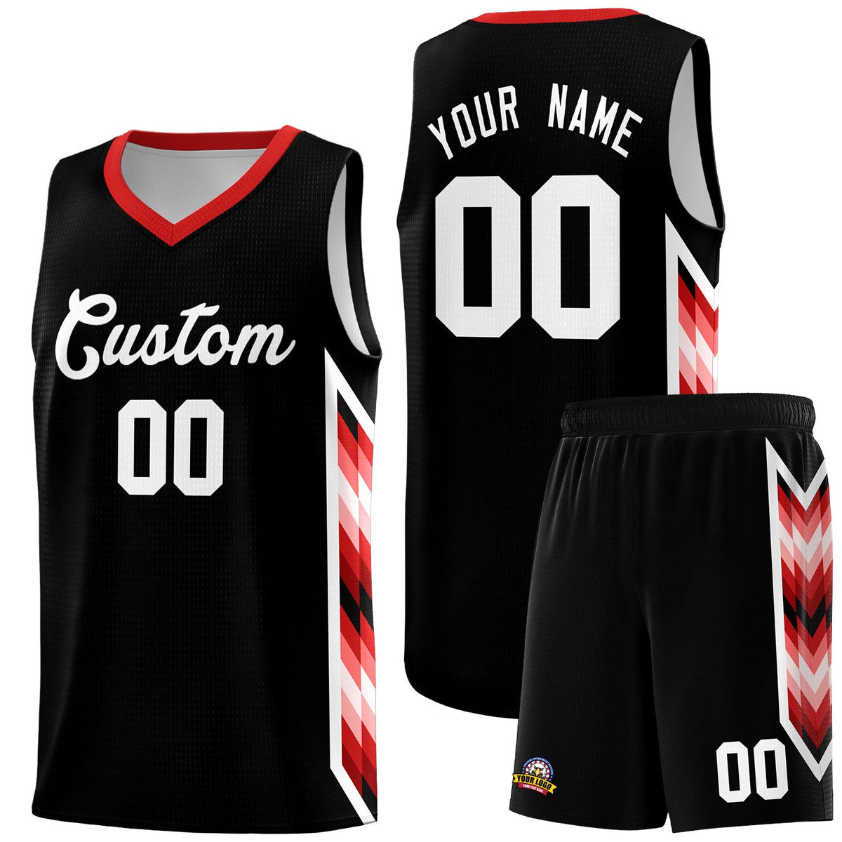 Custom Black Mosaic Gradient Fashion Sports Uniform Basketball Jersey