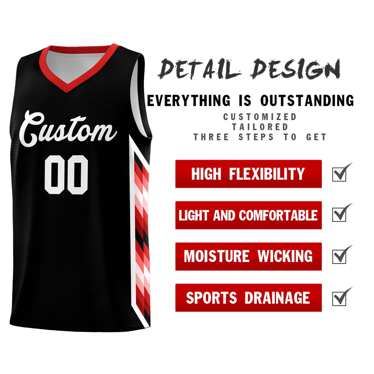 Custom Black Mosaic Gradient Fashion Sports Uniform Basketball Jersey