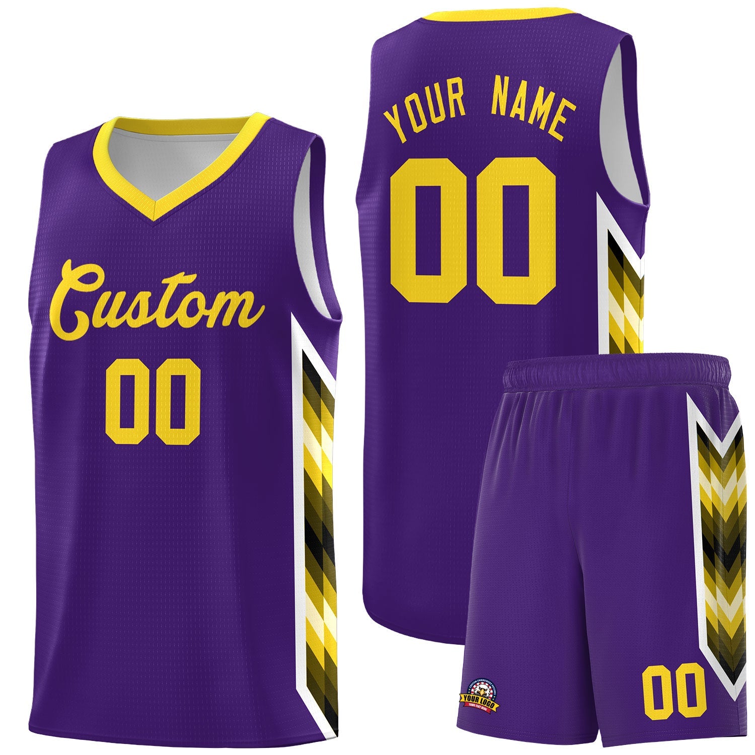 Custom Purple Mosaic Gradient Fashion Sports Uniform Basketball Jersey