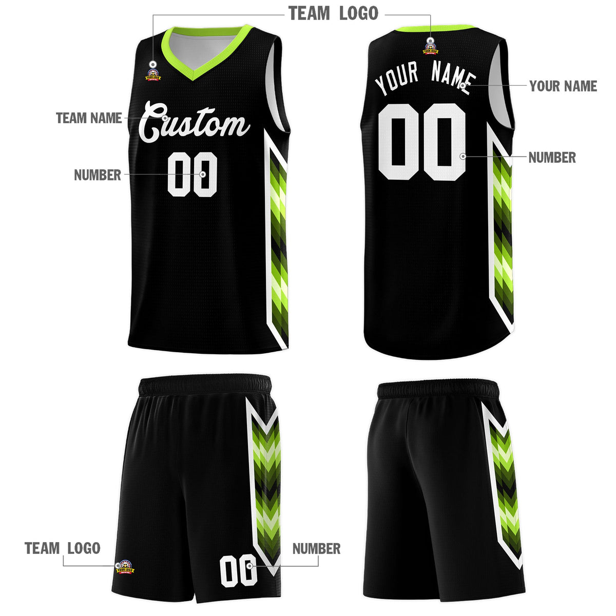 Custom Black Mosaic Gradient Fashion Sports Uniform Basketball Jersey