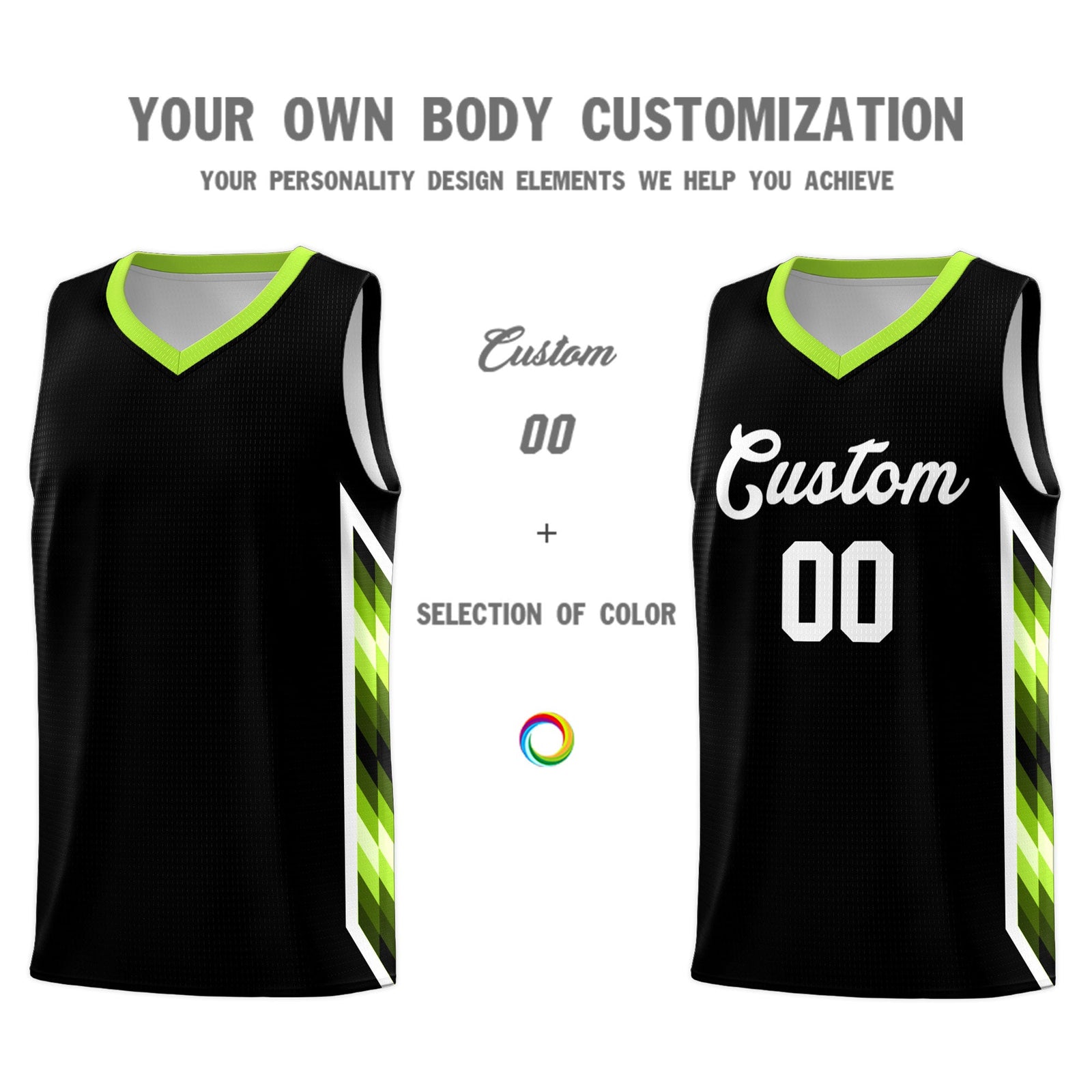 Custom Black Mosaic Gradient Fashion Sports Uniform Basketball Jersey