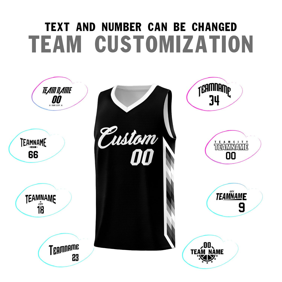 Custom White Mosaic Gradient Fashion Sports Uniform Basketball Jersey