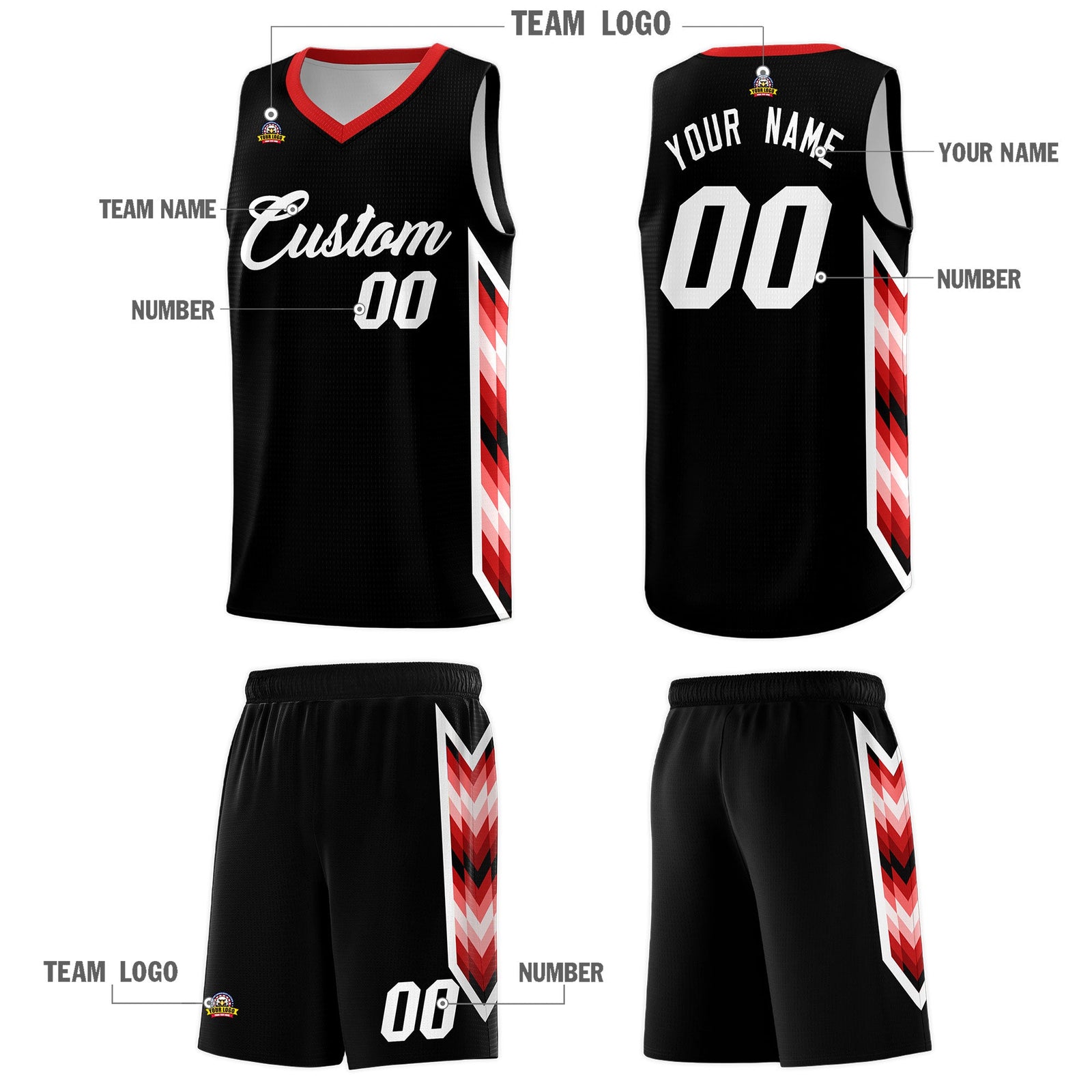 Custom Black Mosaic Gradient Fashion Sports Uniform Basketball Jersey