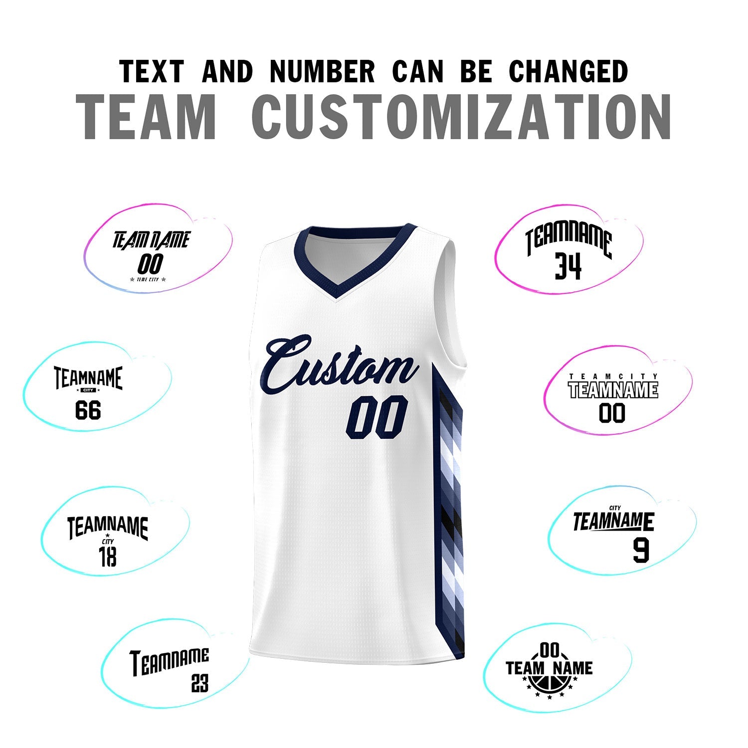 Custom White Mosaic Gradient Fashion Sports Uniform Basketball Jersey