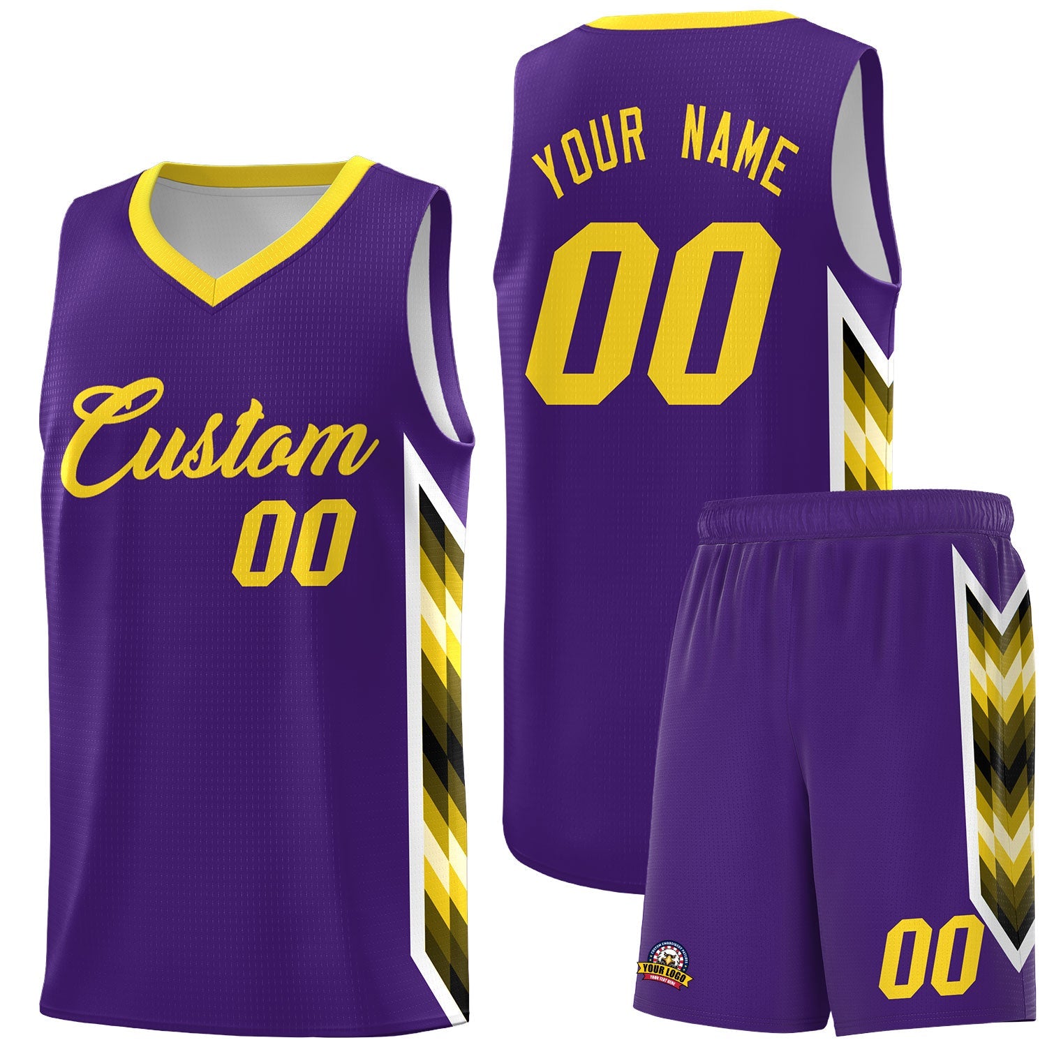 Custom Purple Mosaic Gradient Fashion Sports Uniform Basketball Jersey