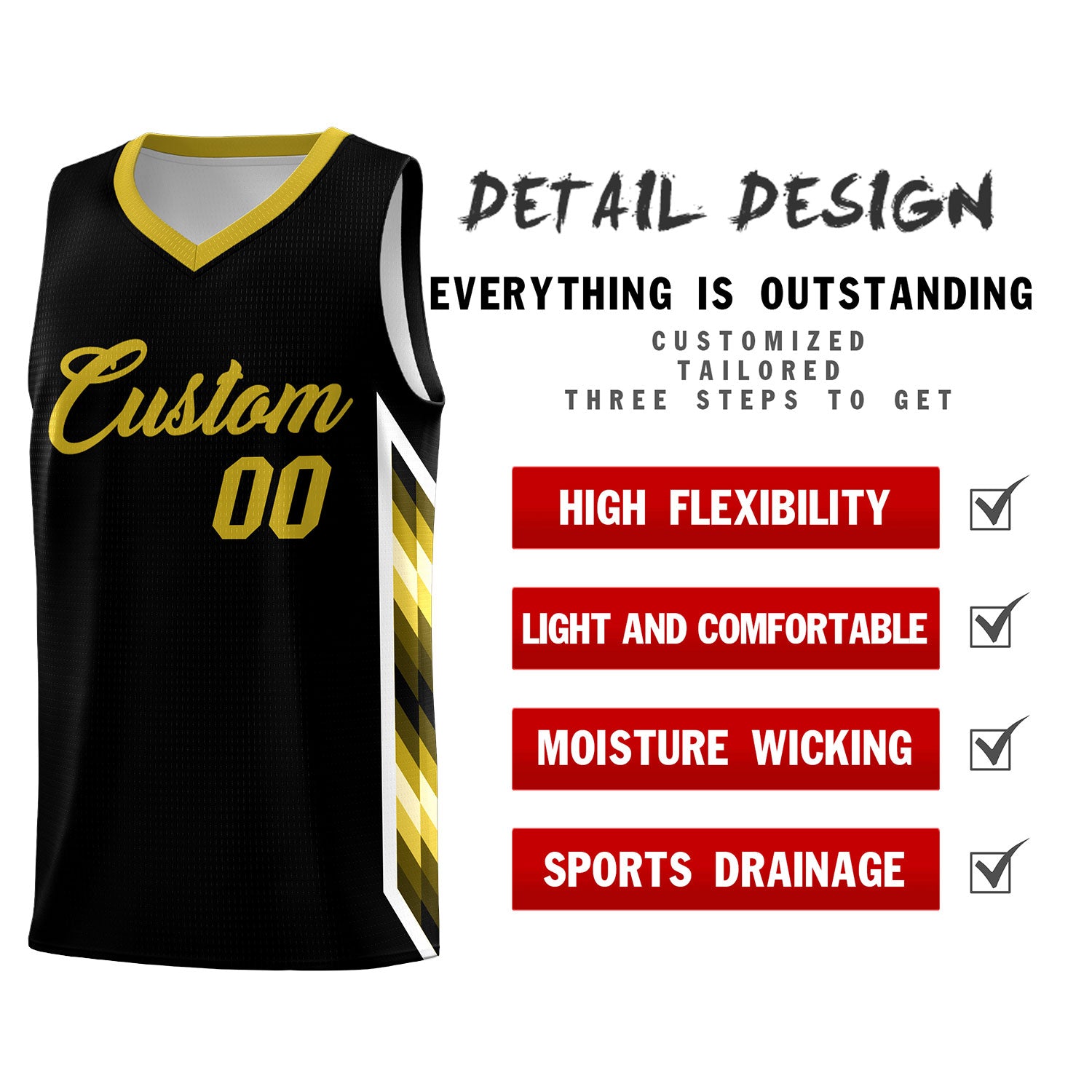 Custom Black Mosaic Gradient Fashion Sports Uniform Basketball Jersey