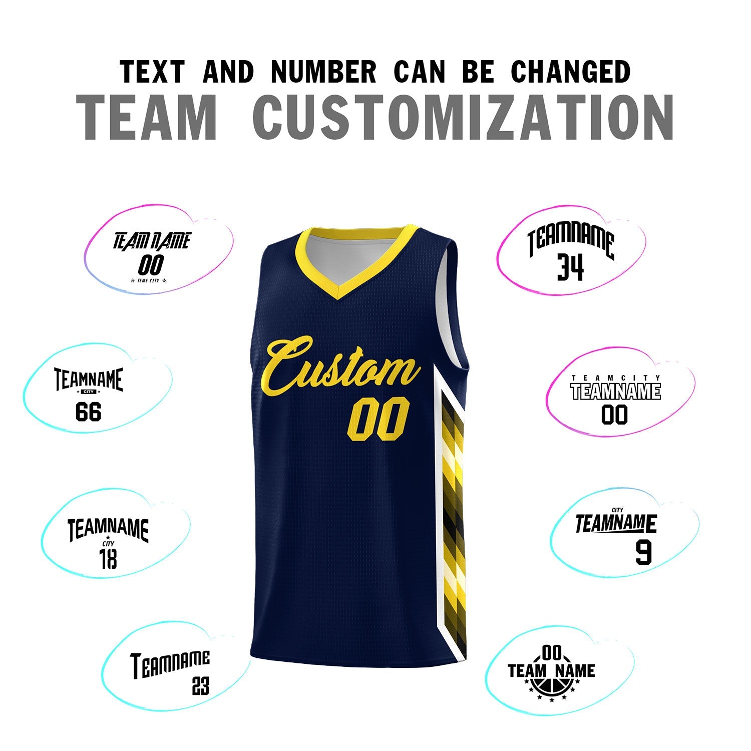 Custom Navy Mosaic Gradient Fashion Sports Uniform Basketball Jersey