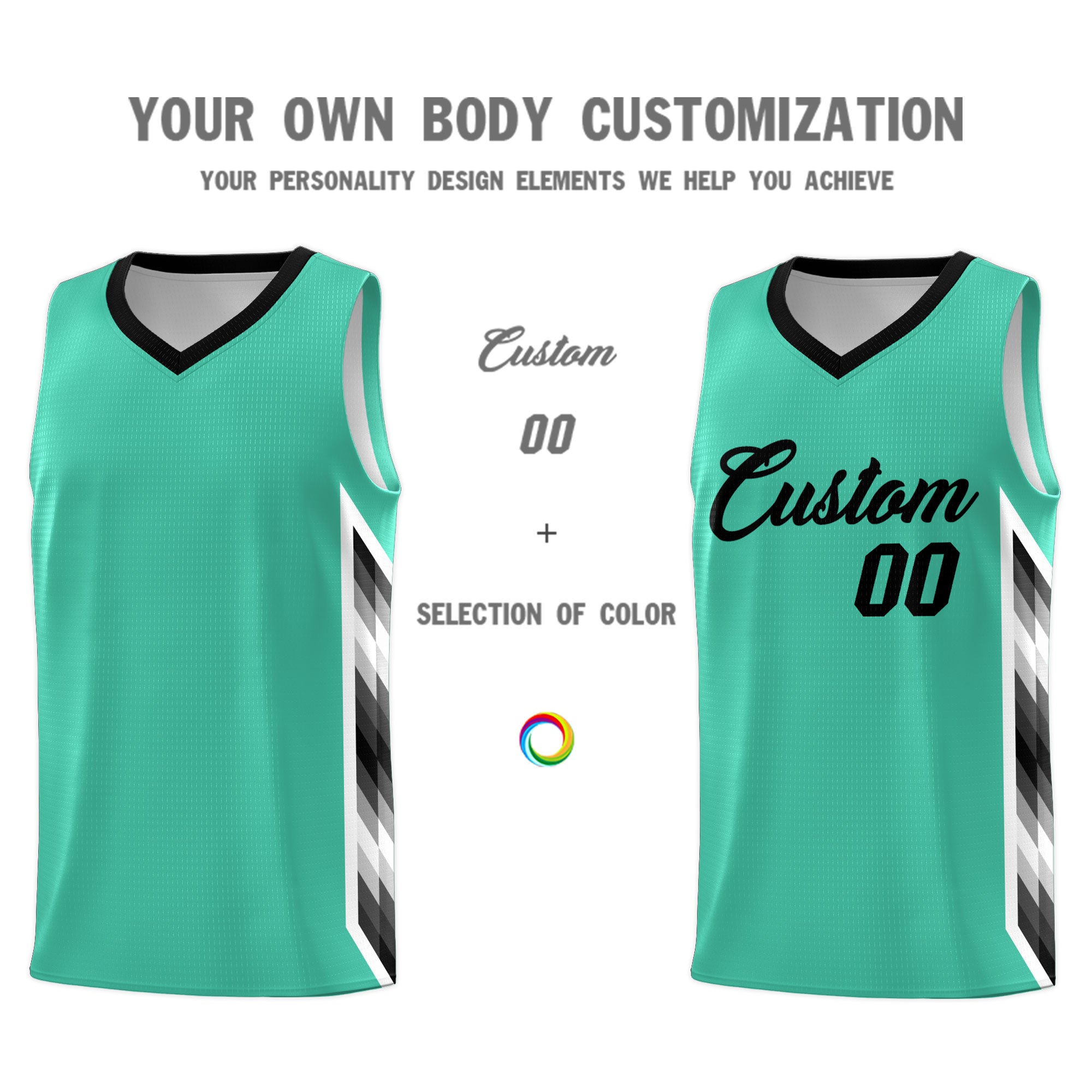 Custom Bright Green Mosaic Gradient Fashion Sports Uniform Basketball Jersey
