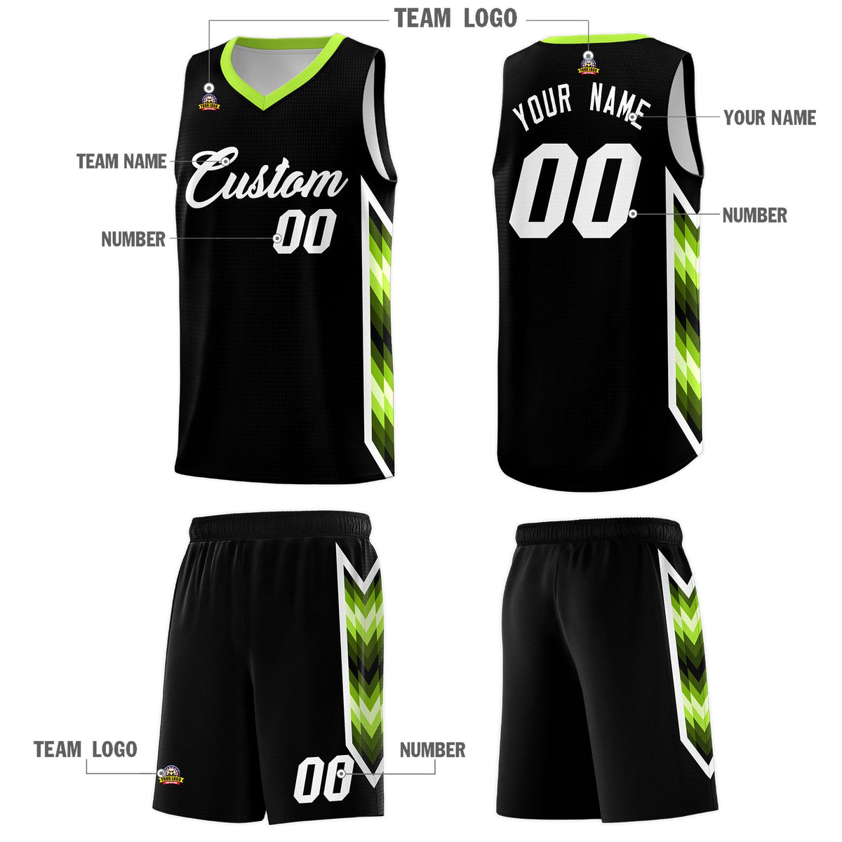 Custom Black Mosaic Gradient Fashion Sports Uniform Basketball Jersey