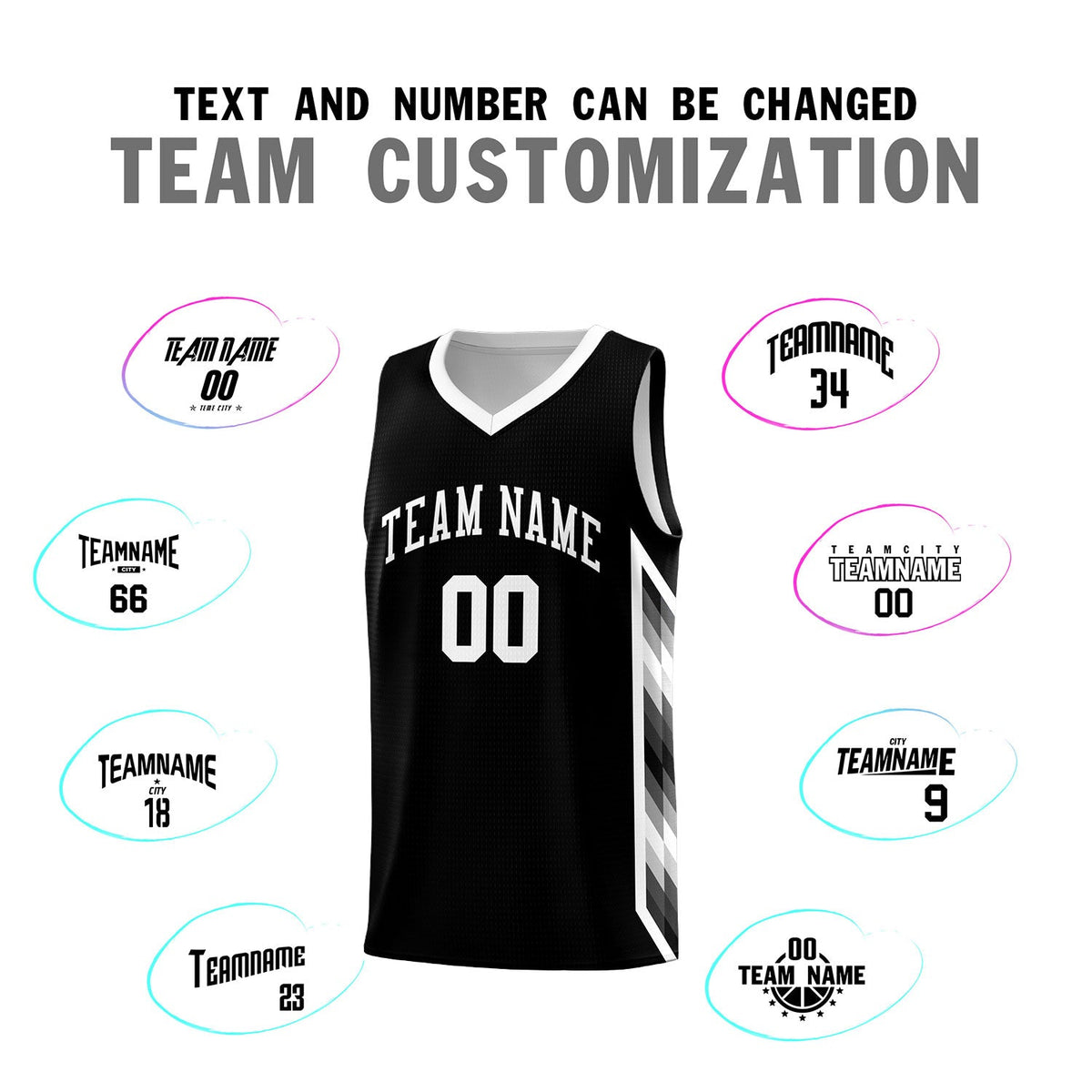 Custom White Mosaic Gradient Fashion Sports Uniform Basketball Jersey
