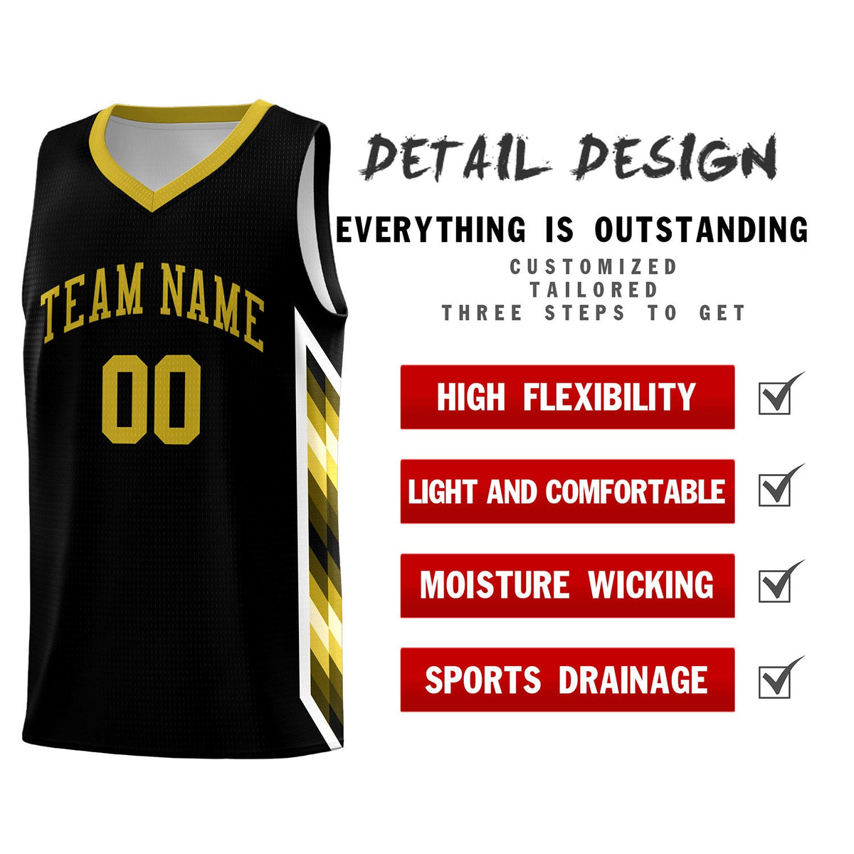 Custom Black Mosaic Gradient Fashion Sports Uniform Basketball Jersey