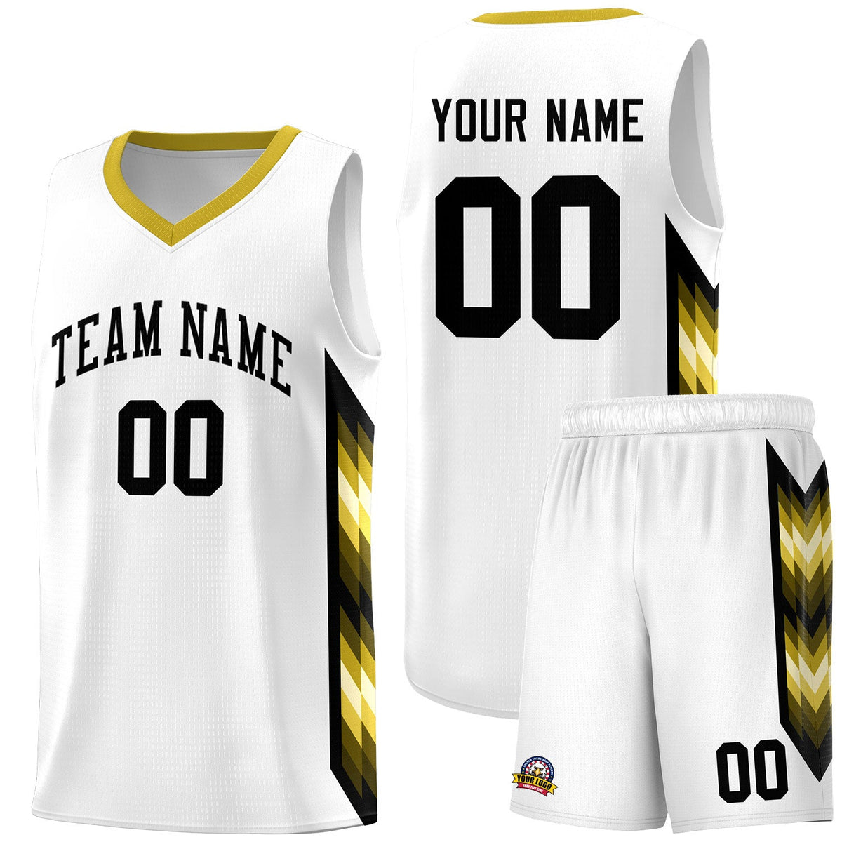 Custom White Mosaic Gradient Fashion Sports Uniform Basketball Jersey