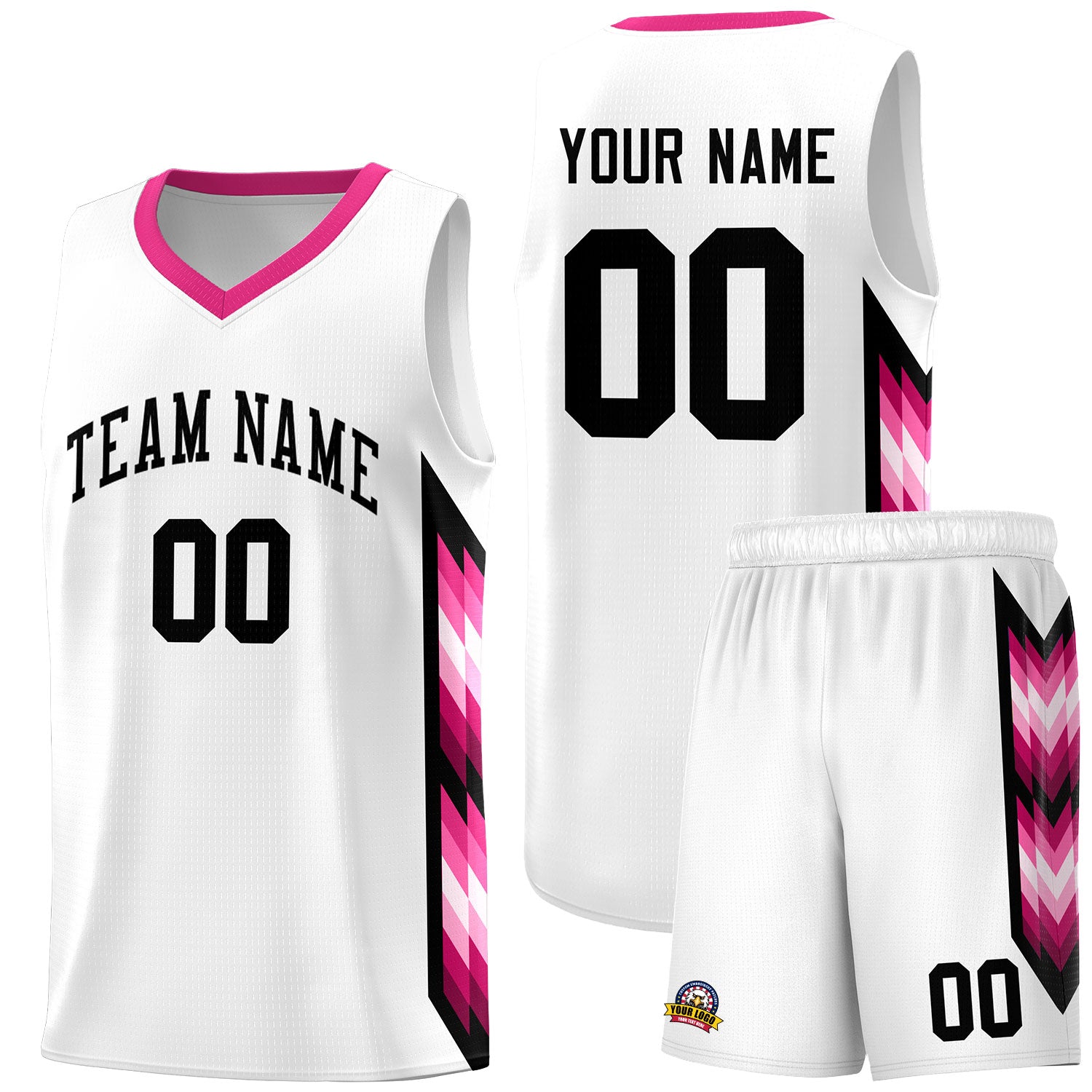 Custom White Mosaic Gradient Fashion Sports Uniform Basketball Jersey