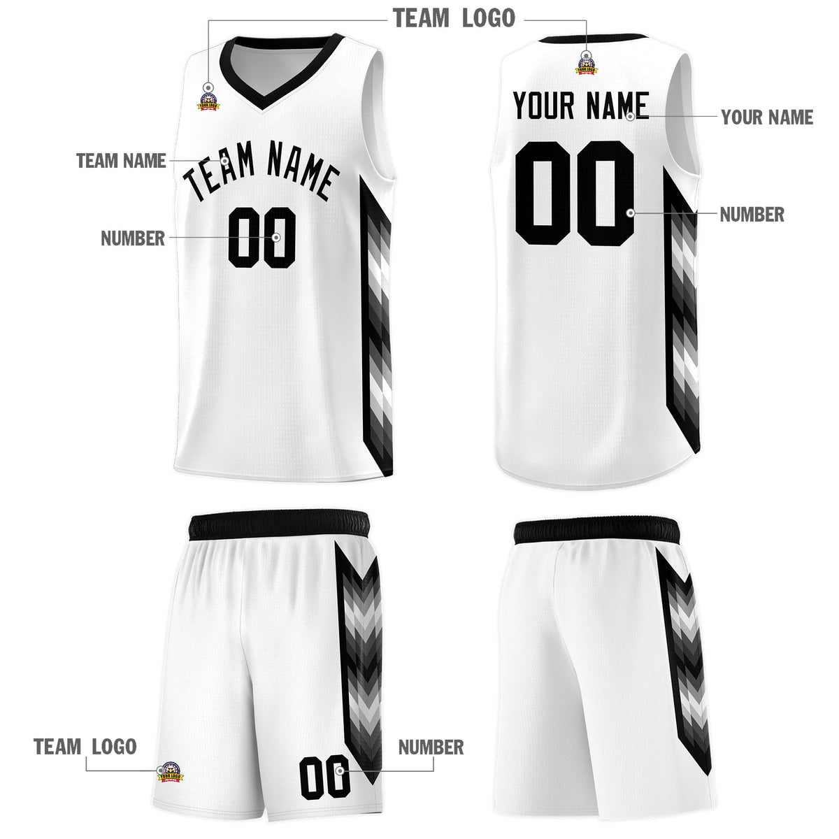 Custom White Mosaic Gradient Fashion Sports Uniform Basketball Jersey