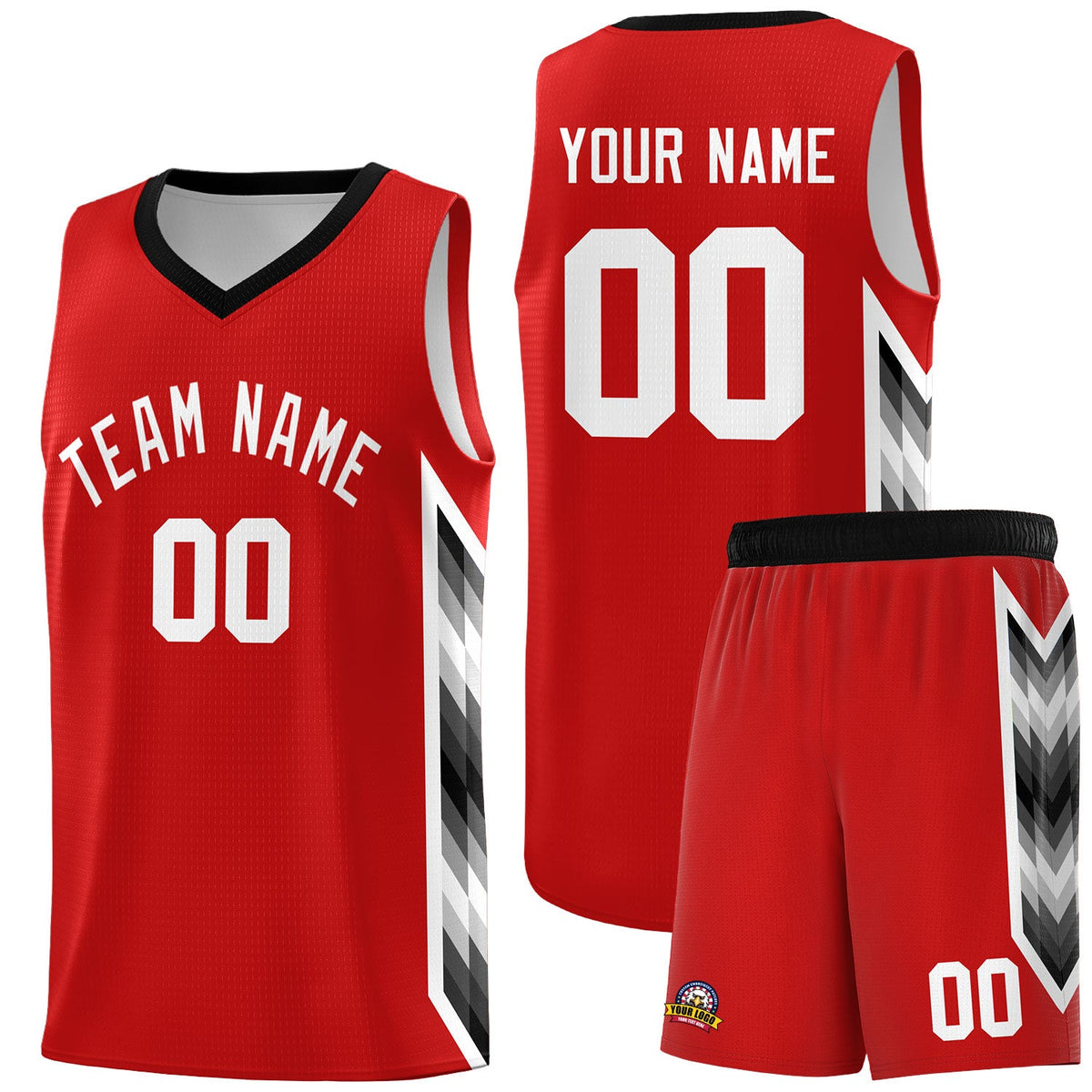 Custom Red Mosaic Gradient Fashion Sports Uniform Basketball Jersey