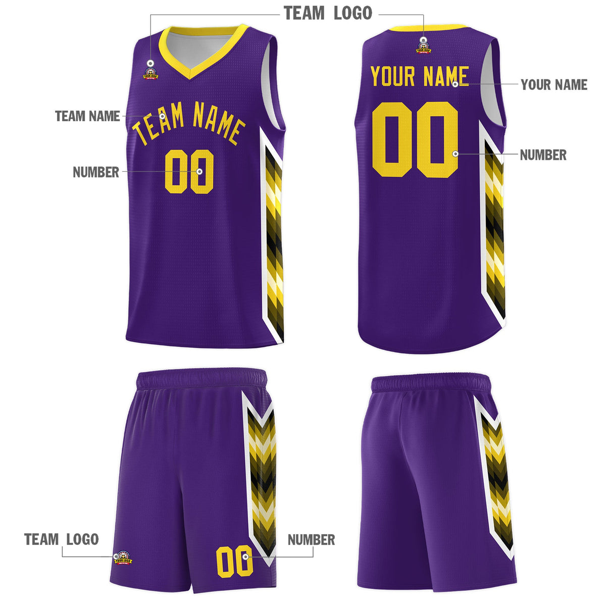 Custom Purple Mosaic Gradient Fashion Sports Uniform Basketball Jersey