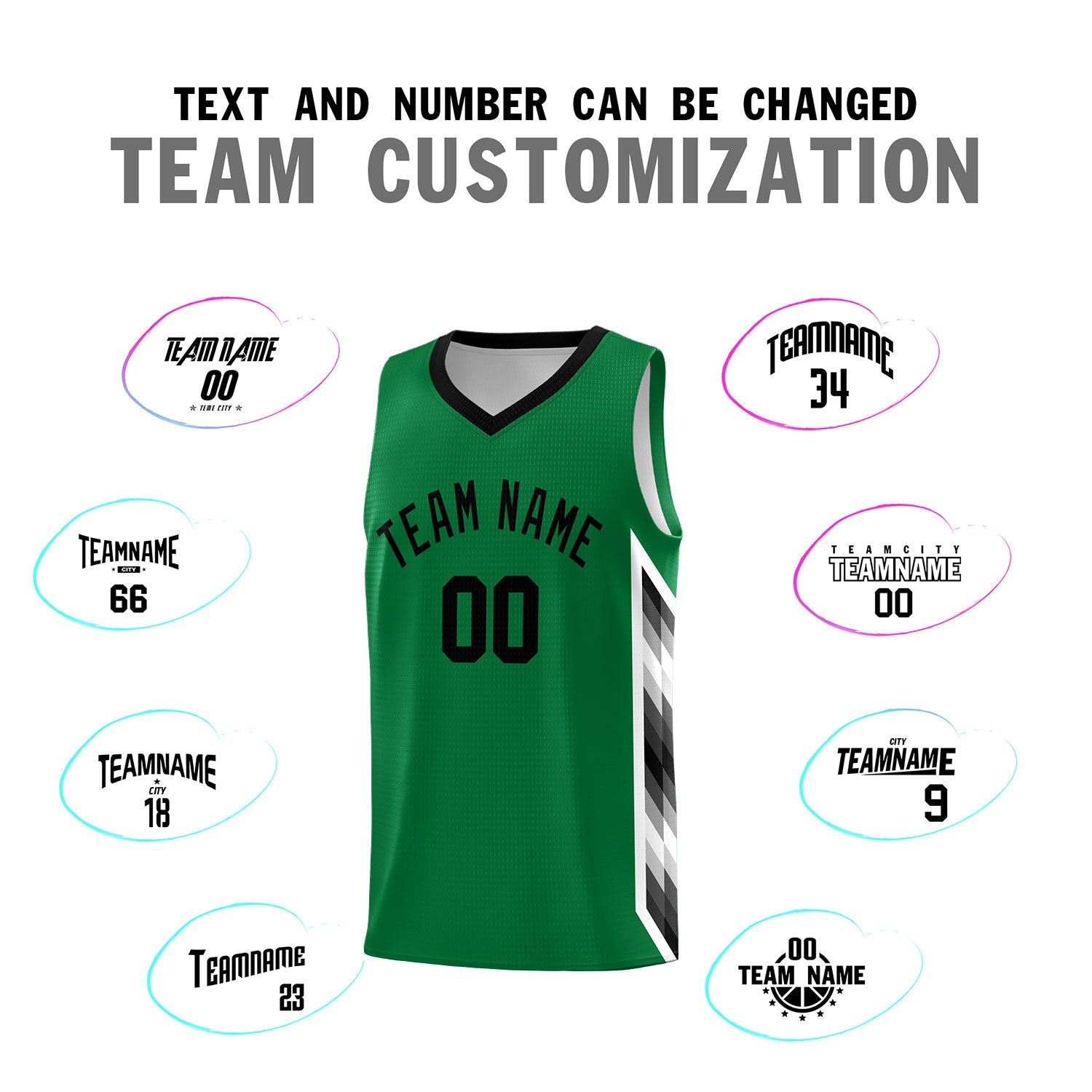 Custom Kelly Green Mosaic Gradient Fashion Sports Uniform Basketball Jersey