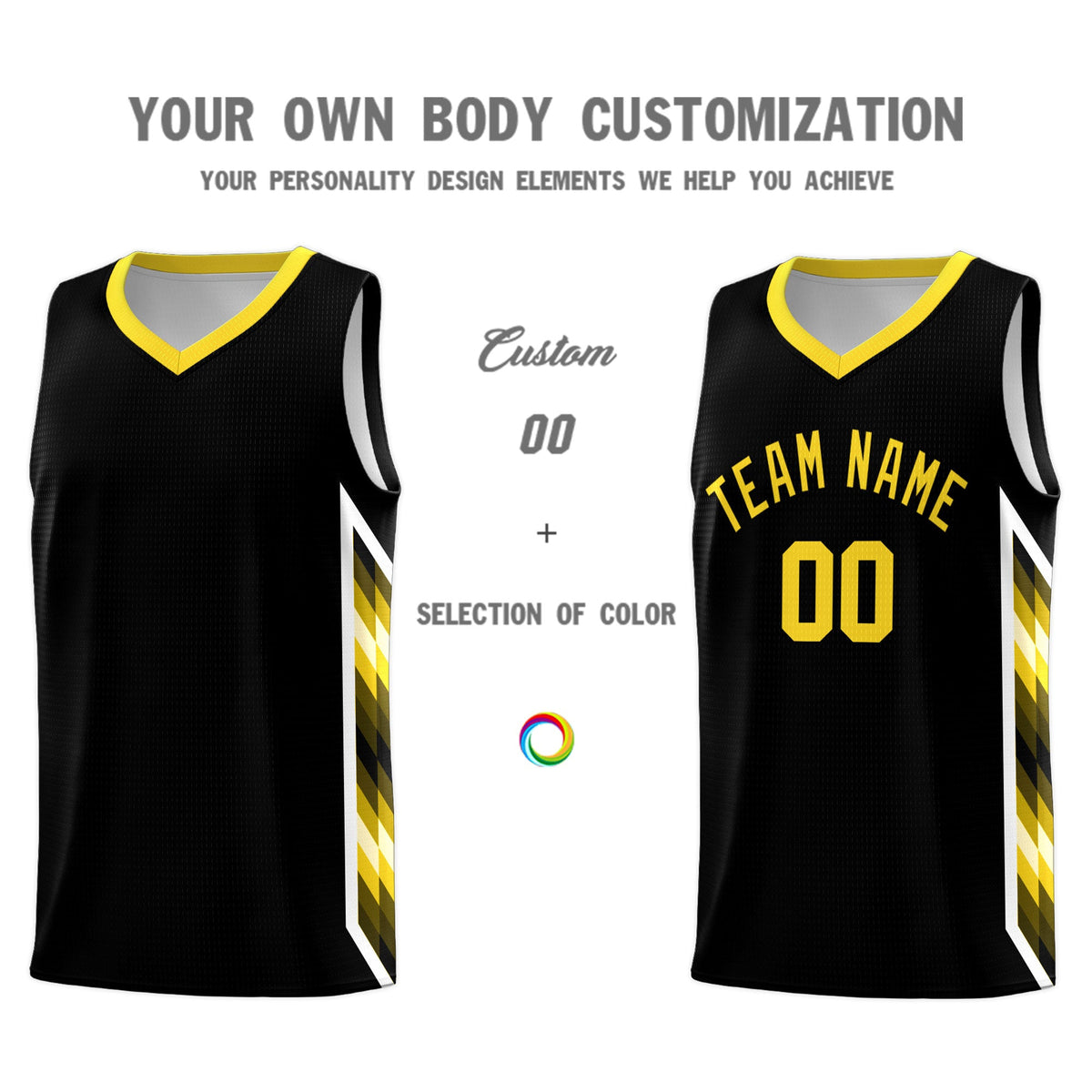 Custom Black Mosaic Gradient Fashion Sports Uniform Basketball Jersey