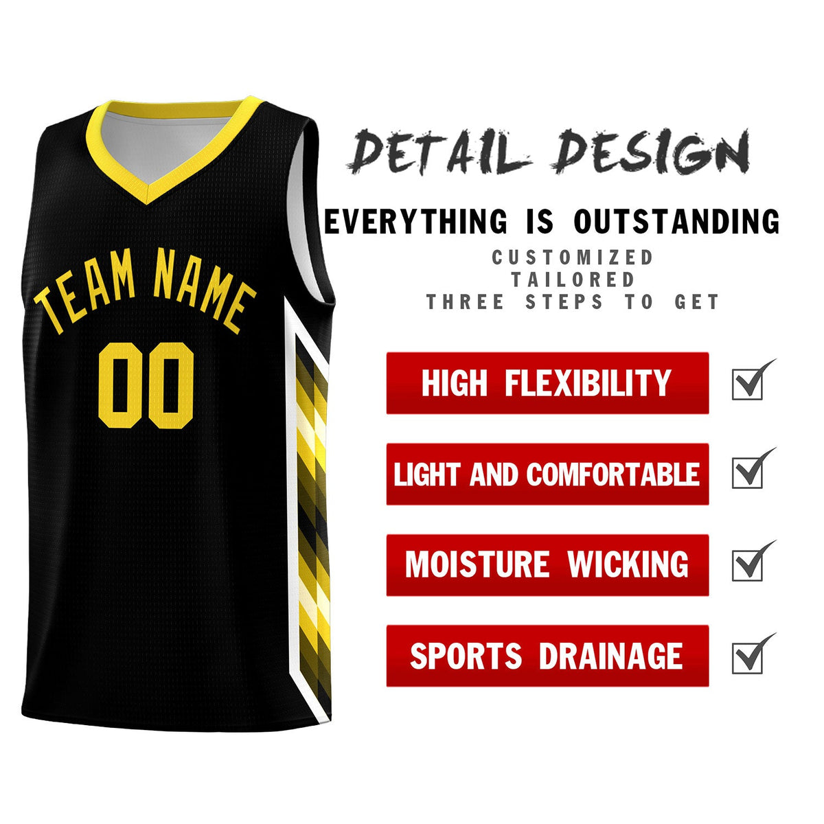 Custom Black Mosaic Gradient Fashion Sports Uniform Basketball Jersey
