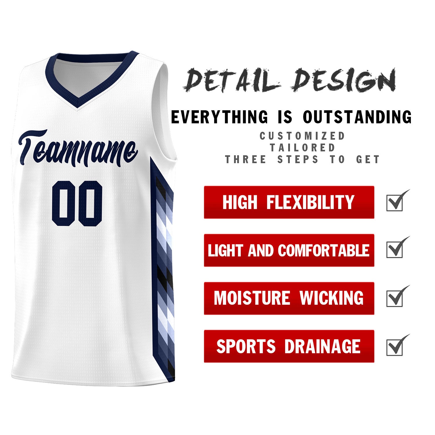 Custom White Mosaic Gradient Fashion Sports Uniform Basketball Jersey