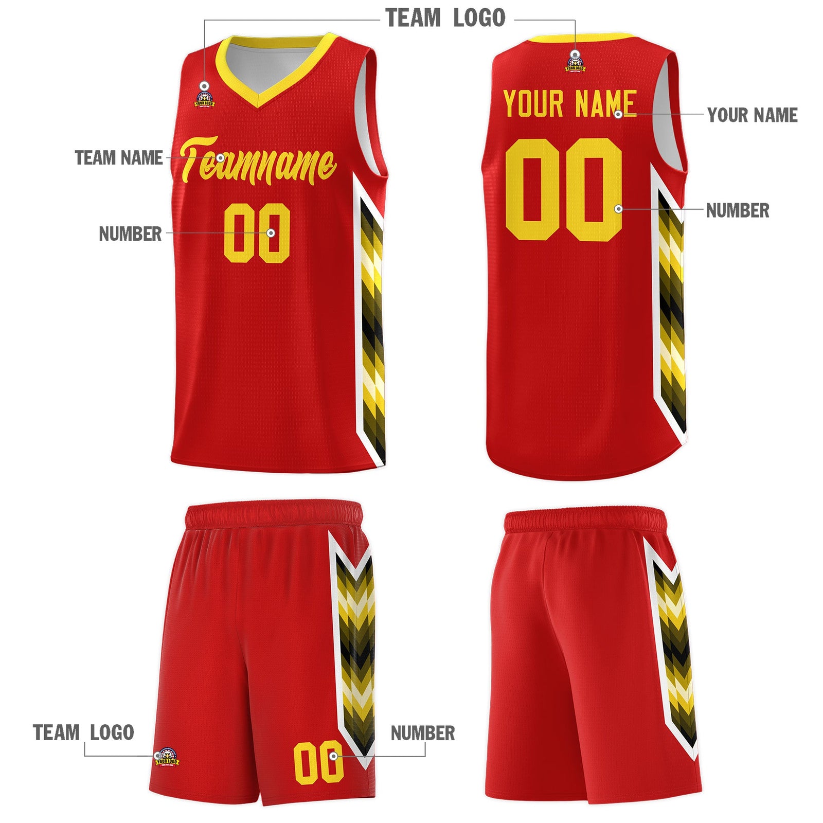 Custom Red Mosaic Gradient Fashion Sports Uniform Basketball Jersey