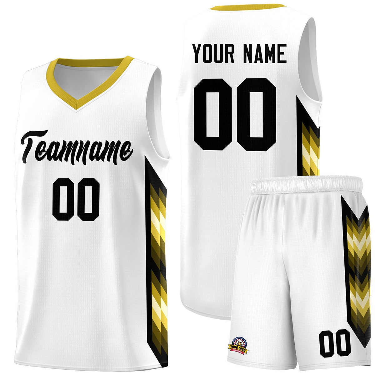 Custom White Mosaic Gradient Fashion Sports Uniform Basketball Jersey
