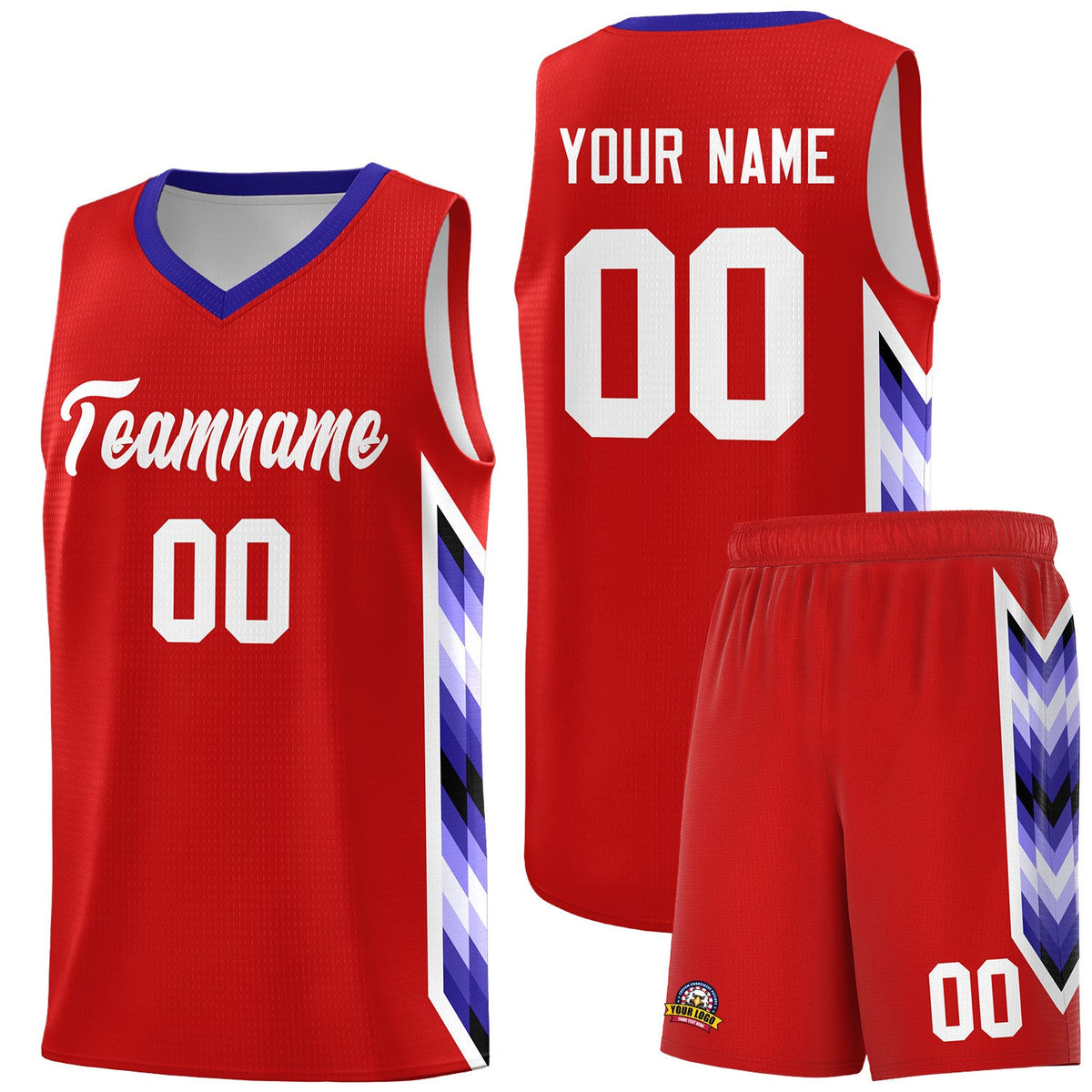 Custom Red Mosaic Gradient Fashion Sports Uniform Basketball Jersey