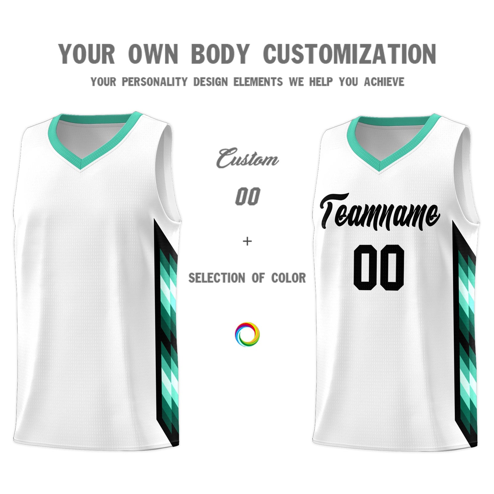 Custom White Mosaic Gradient Fashion Sports Uniform Basketball Jersey