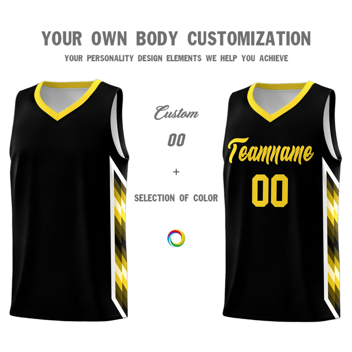 Custom Black Mosaic Gradient Fashion Sports Uniform Basketball Jersey