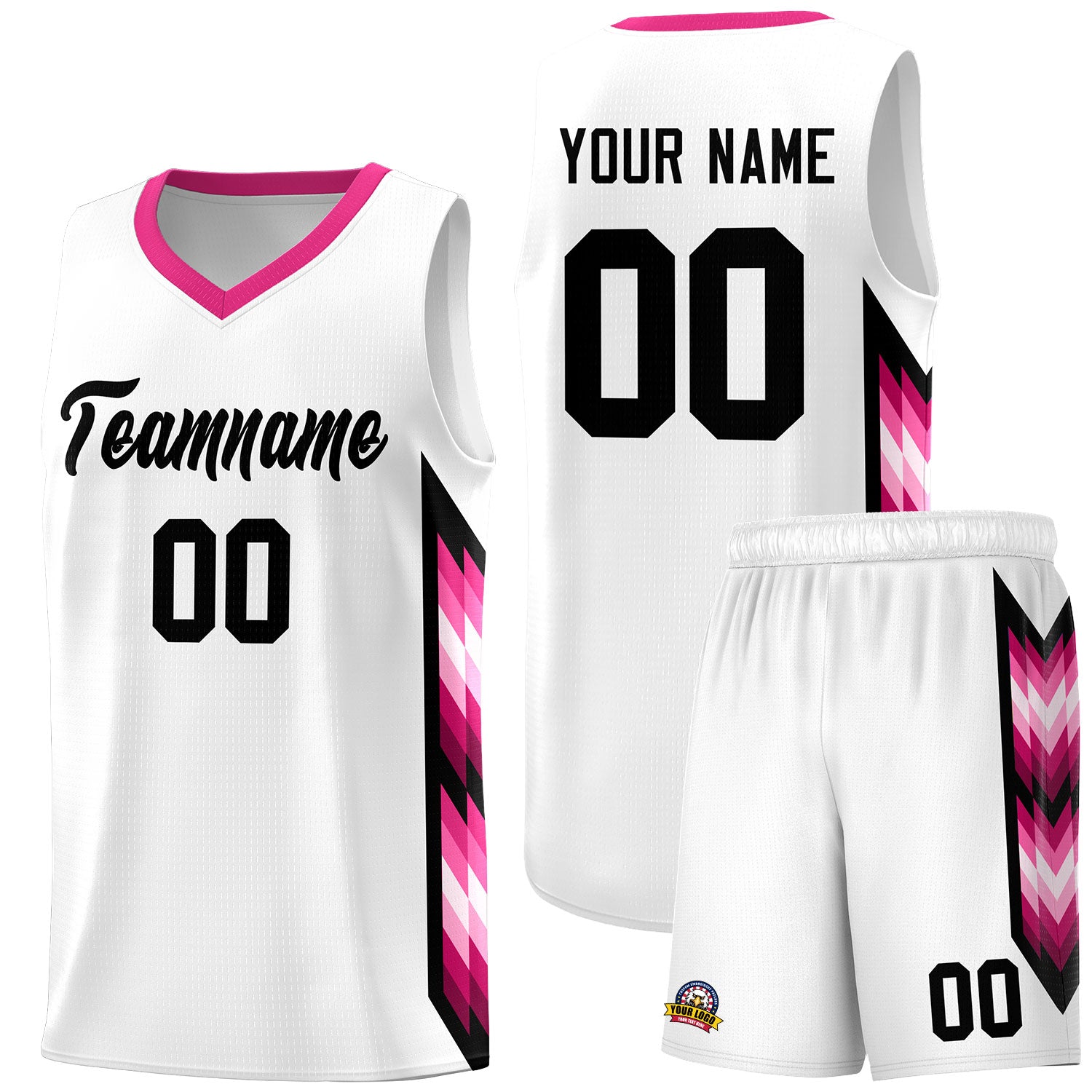 Custom White Mosaic Gradient Fashion Sports Uniform Basketball Jersey