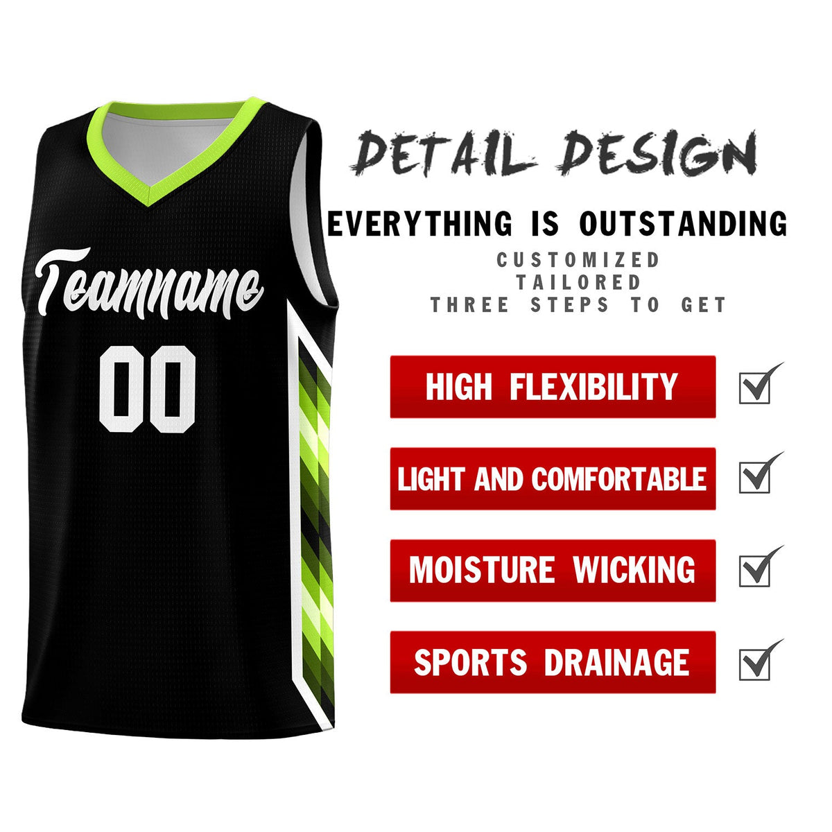 Custom Black Mosaic Gradient Fashion Sports Uniform Basketball Jersey